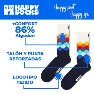 Foto 4 | Calcetines Happy Socks Diseño Rombos Colores Unisex