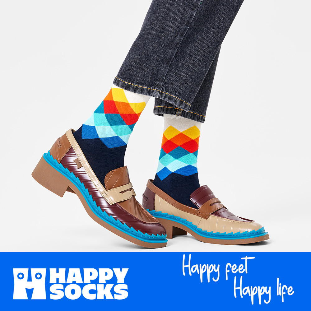 Foto 7 pulgar | Calcetines Happy Socks Diseño Rombos Colores Unisex