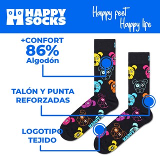 Foto 4 | Calcetines Happy Socks Diseño Perritos Multicolor Unisex