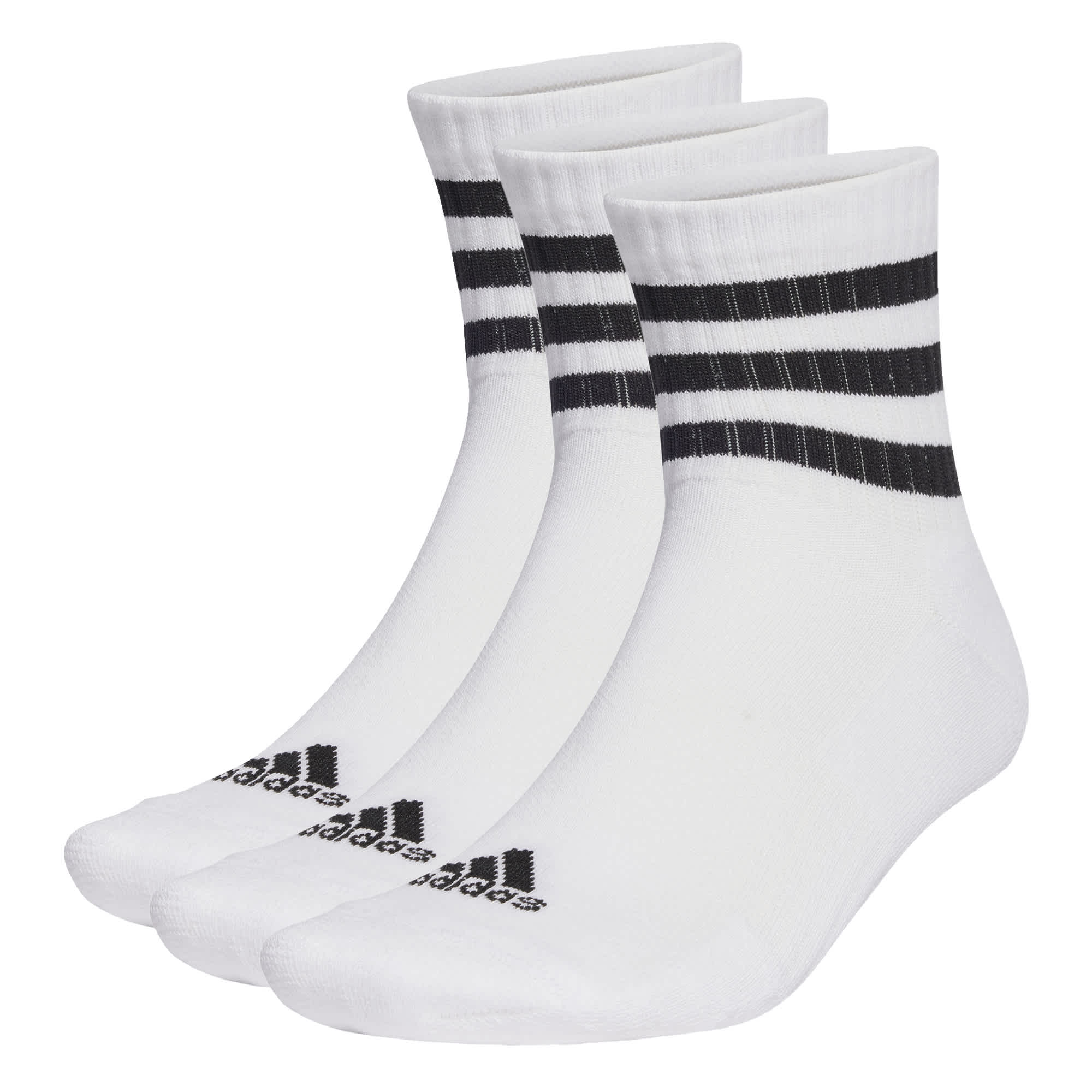 Foto 1 | Calcetines Acolchadas 3 Franjas Sportswear Corte Bajo 3 Pares Adidas Blanco Unisex