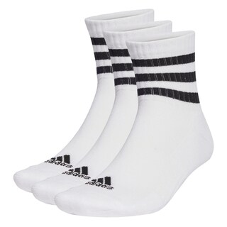 Foto 1 | Calcetines Acolchadas 3 Franjas Sportswear Corte Bajo 3 Pares Adidas Blanco Unisex