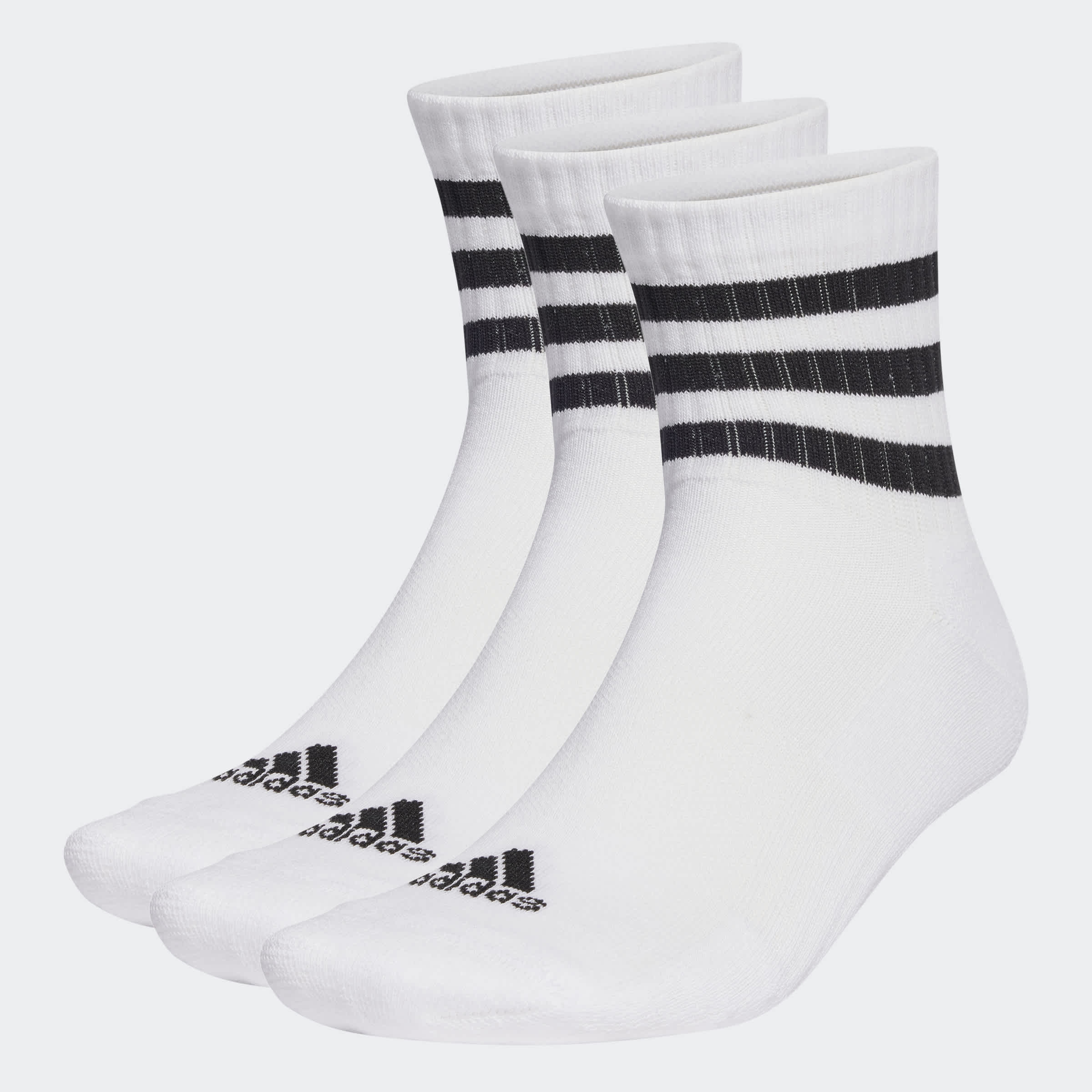 Foto 2 | Calcetines Acolchadas 3 Franjas Sportswear Corte Bajo 3 Pares Adidas Blanco Unisex