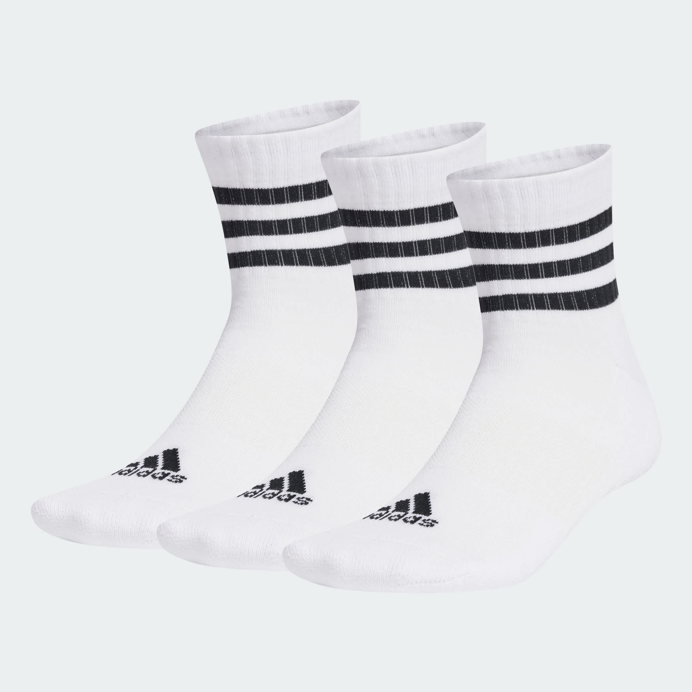 Foto 3 | Calcetines Acolchadas 3 Franjas Sportswear Corte Bajo 3 Pares Adidas Blanco Unisex