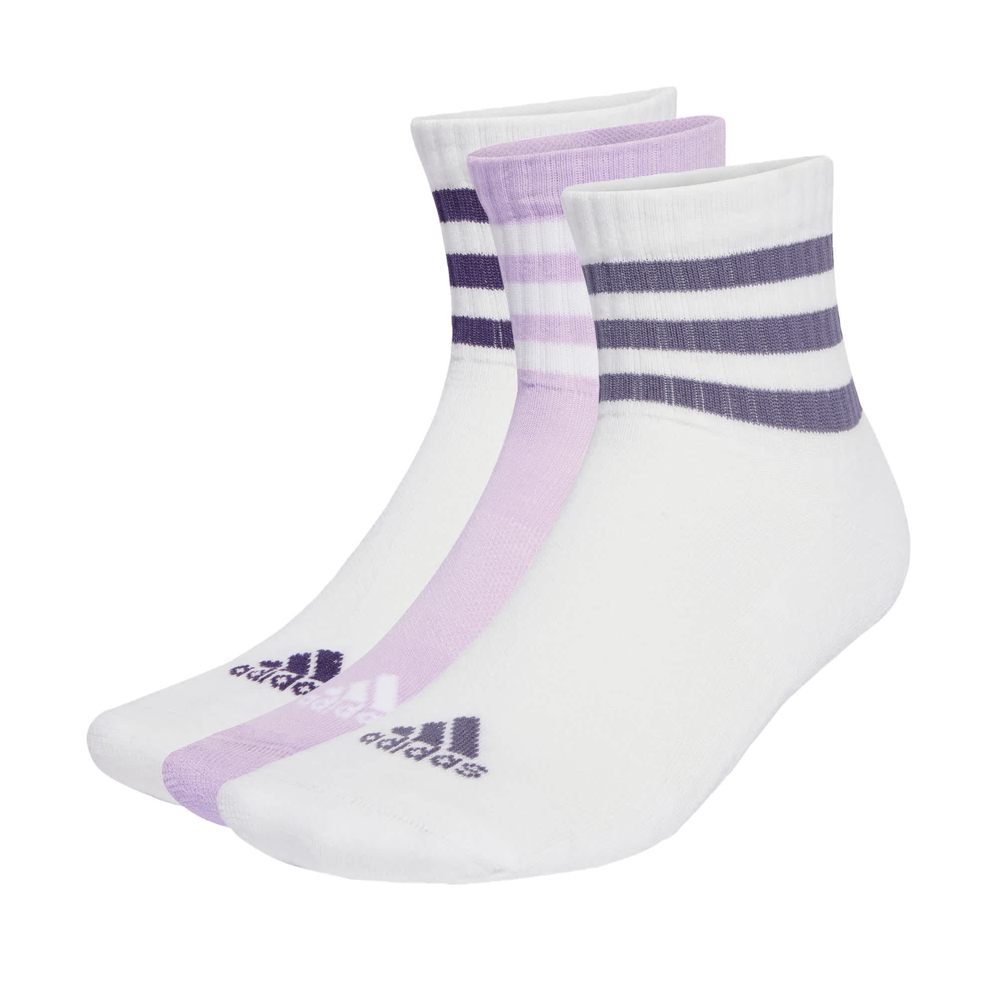 Calcetines Acolchadas 3 Franjas Sportswear Corte Bajo 3 Pares Adidas Blanco Unisex