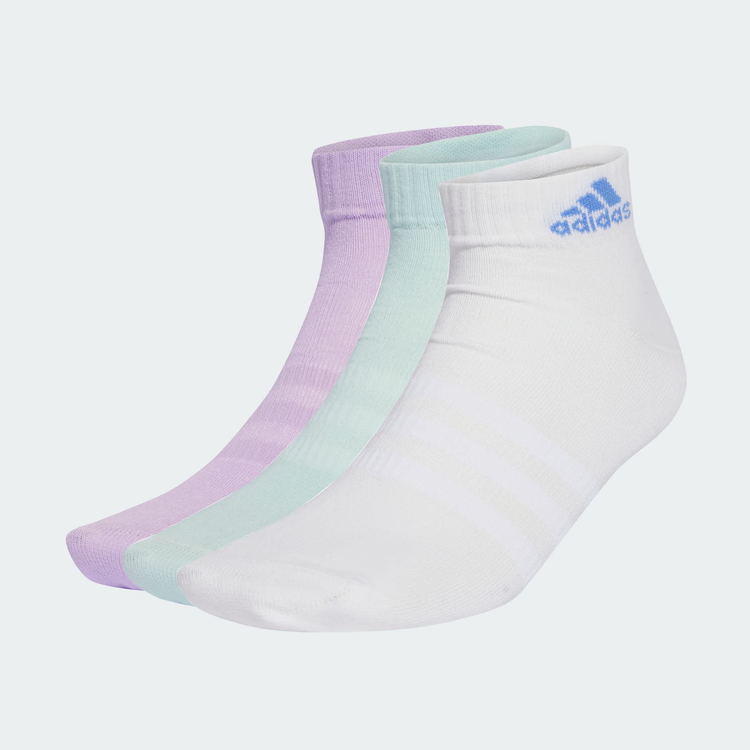 Foto 2 | Calcetines Al Tobillo Thin And Light Sportswear 3 Pares Adidas Violeta Unisex