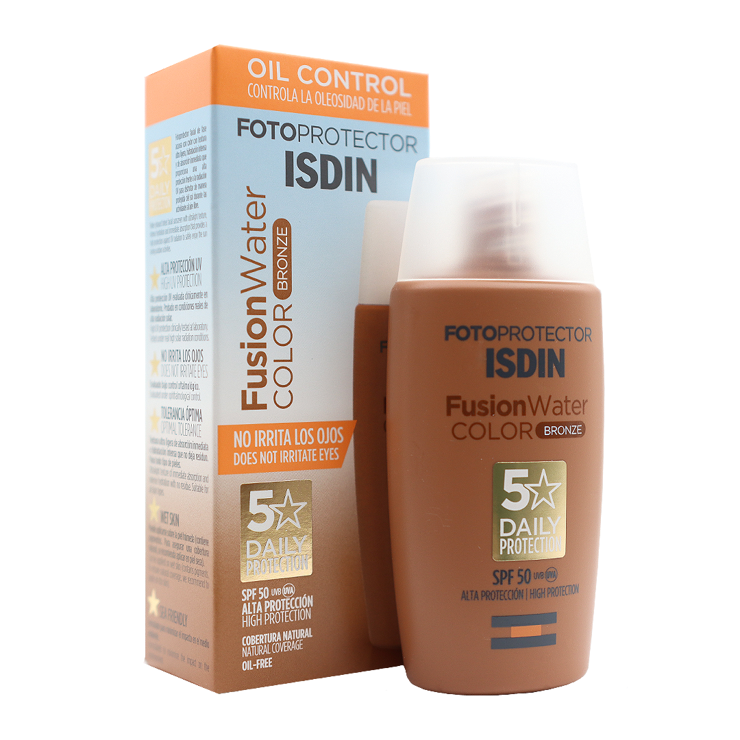 Foto 4 pulgar | Fotoprotector Facial Isdin Fusion Water con Color FPS 50 y Tono Bronze 50 ml