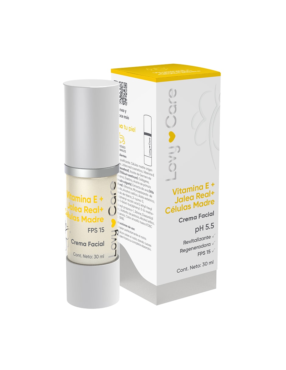 Crema Facial Lovy Care con Vitamina E de 30 ml $300