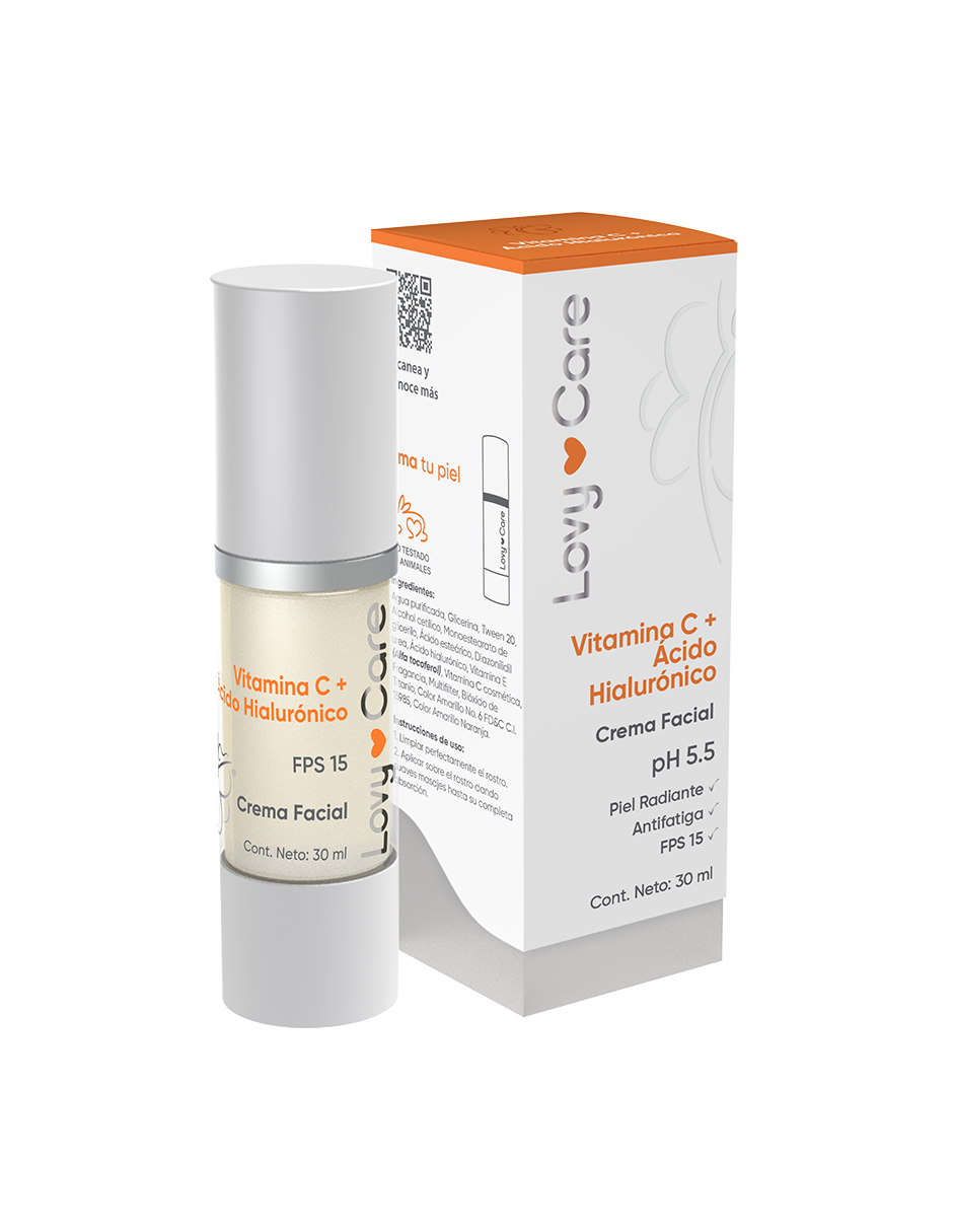 Foto 2 pulgar | Crema Facial Lovy Care con Vitamina C y Ácido Hialurónico de 30 ml