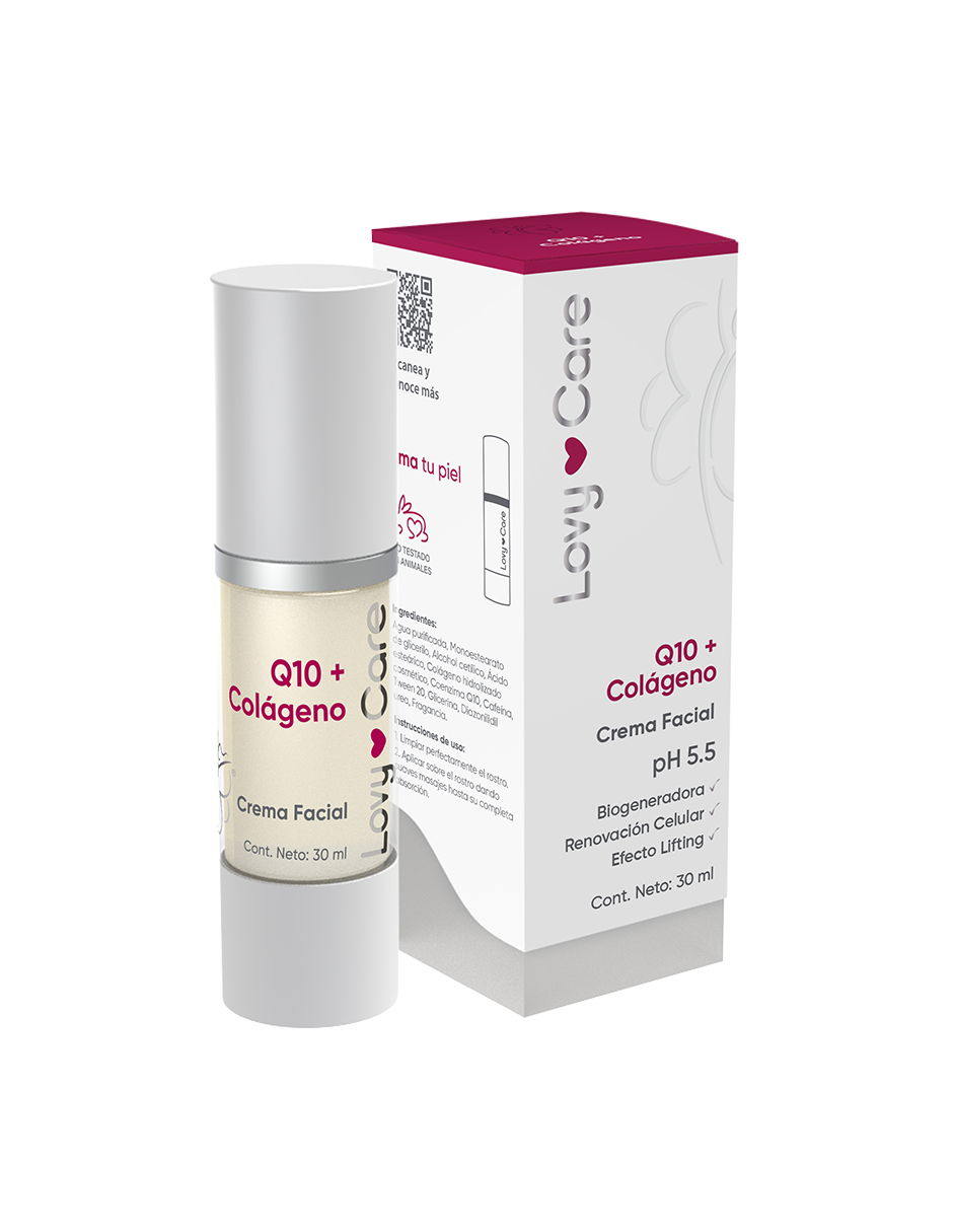 Crema Facial Hidratante Lovy Care con Q10 y Colágeno