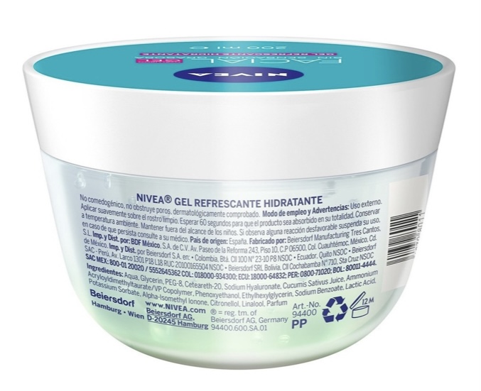 Foto 2 | Gel con Acido Hialurónico Nivea Día para Piel Grasa/mixta 200ml