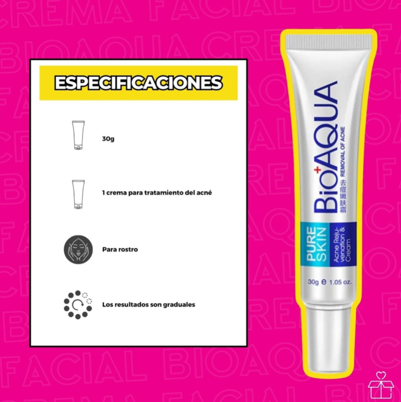 Foto 4 pulgar | Crema Anti Acne Bioaqua Pure Skin Cicatrices Control Grasa