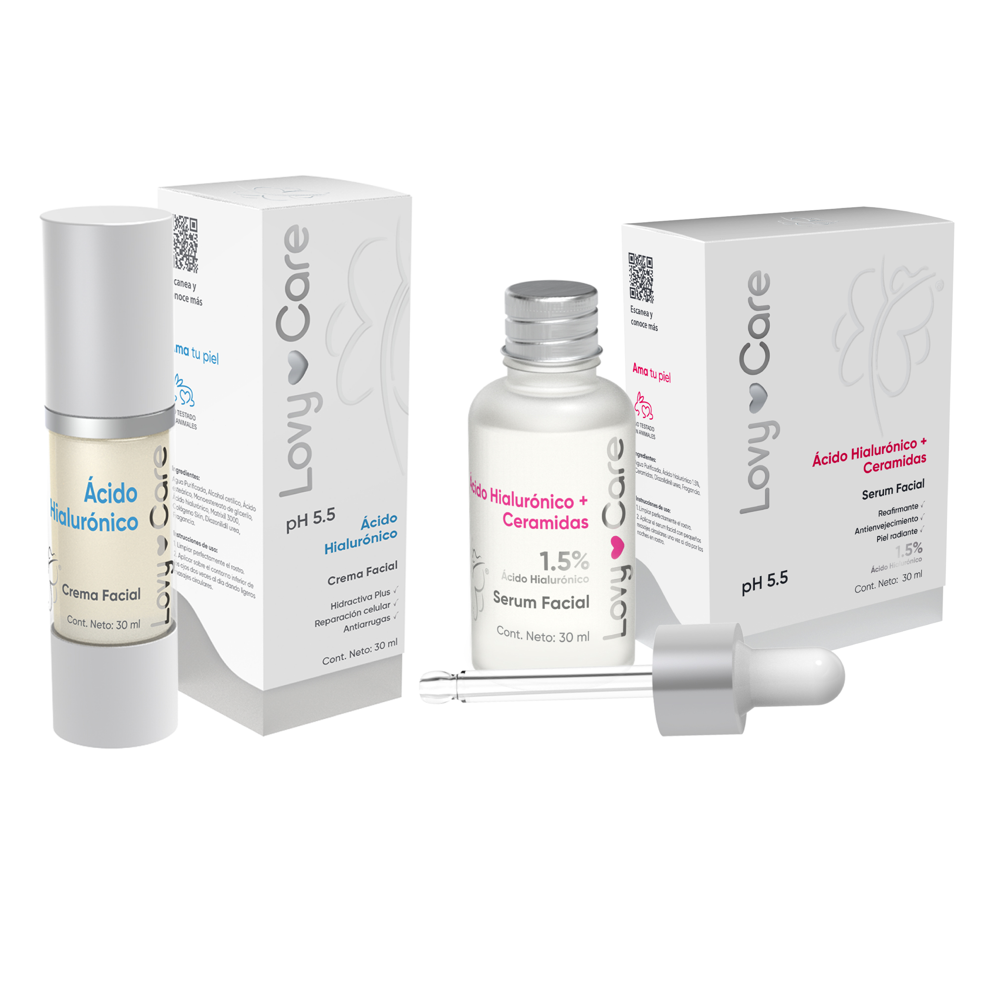 Foto 1 | Pack Crema Facial Lovy Care 002PN509P Ácido Hialurónico más Serum Ácido Hialurónico