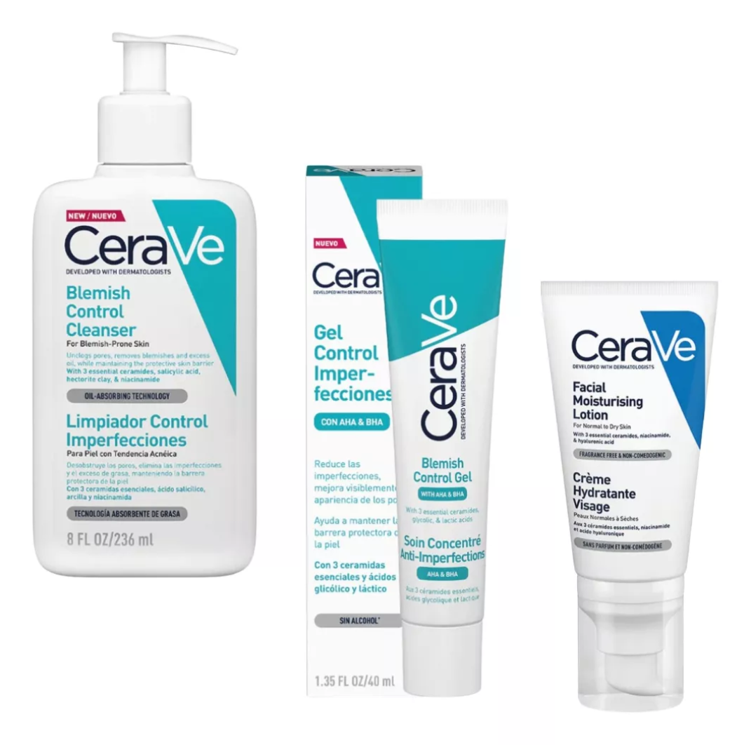 Skincare Anti Acné Barros Y Espinillas Cerave Control Imperfecciones, Hidratante, Reduce Oleosidad Y Desobstruye Poros