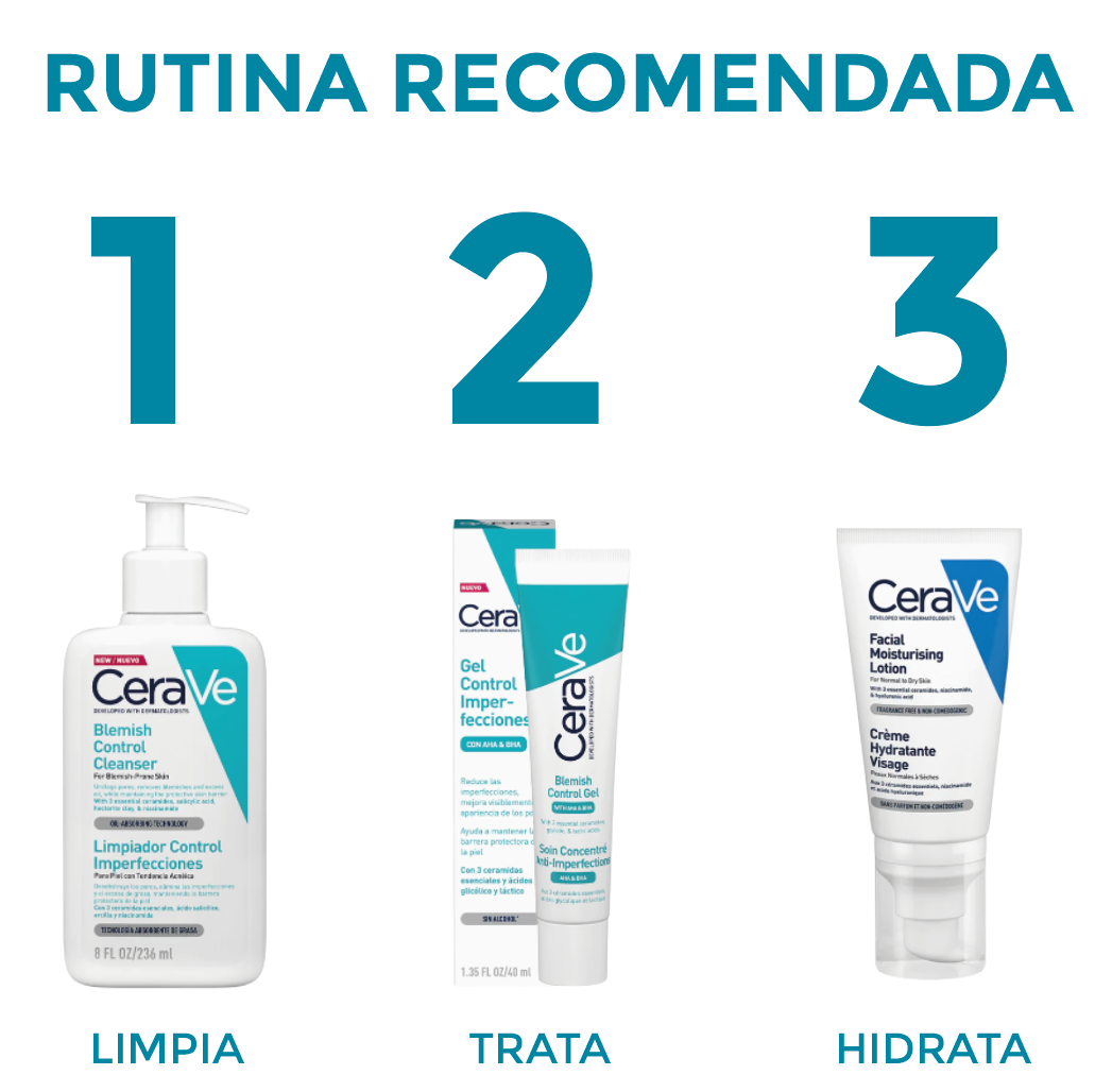 Foto 3 pulgar | Skincare Anti Acné Barros Y Espinillas Cerave Control Imperfecciones, Hidratante, Reduce Oleosidad Y Desobstruye Poros