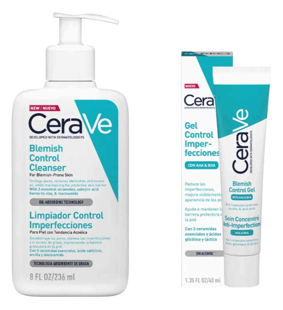 Foto 2 pulgar | Skincare Anti Acne Barros Y Espinillas Cerave 2 Piezas, Reduce Oleosidad Y Desobstruye Los Poros