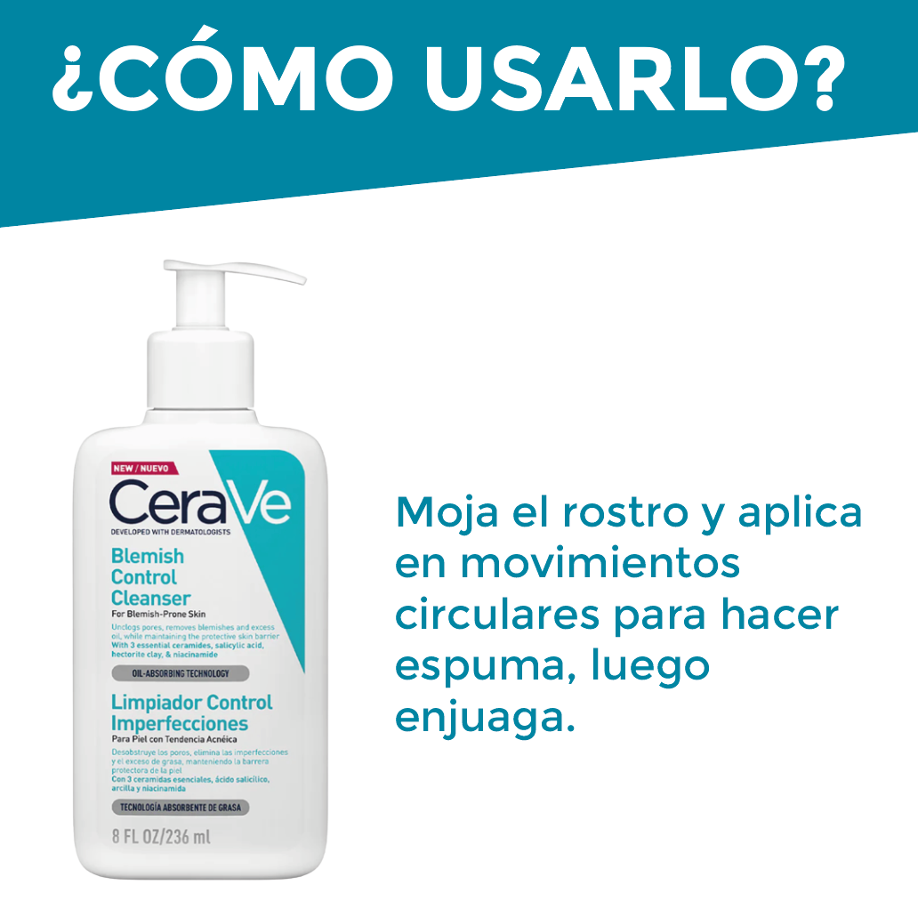 Foto 6 pulgar | Skincare Anti Acne Barros Y Espinillas Cerave 2 Piezas, Reduce Oleosidad Y Desobstruye Los Poros