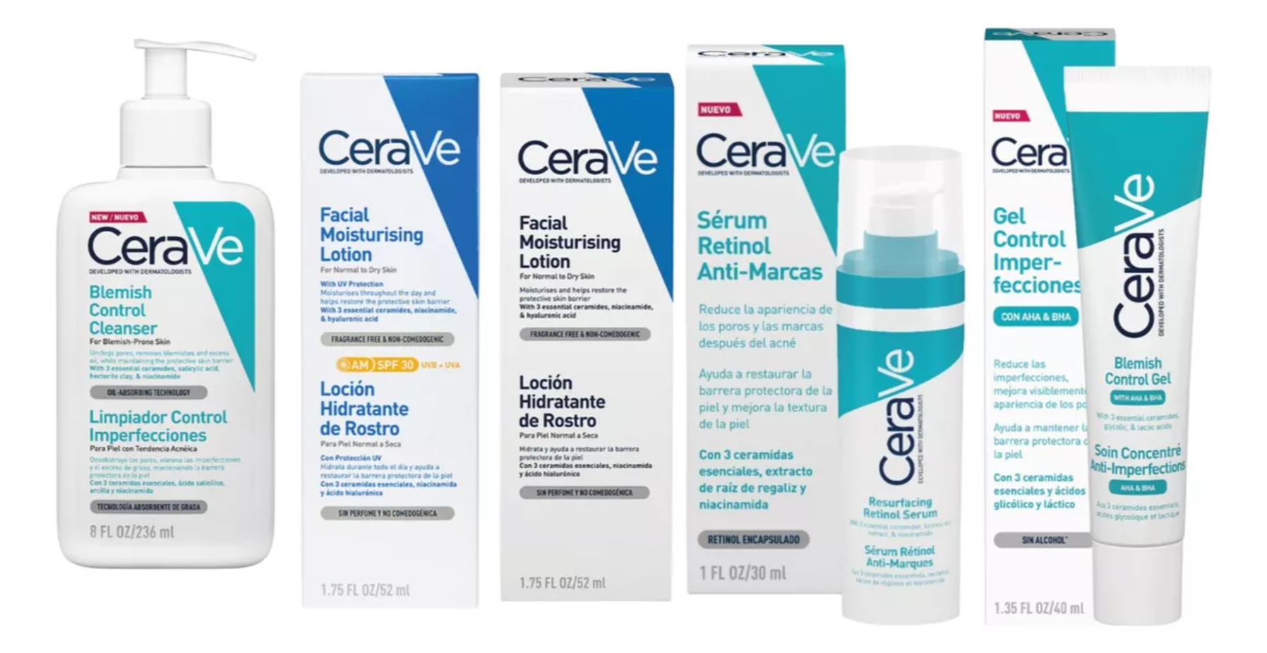Foto 2 pulgar | Cerave Kit Anti-acné, Imperfecciones, Barros Y Espinillas Control Marcas Por Acné Rutina De Dia Y De Noche 5 Piezas