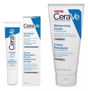 Foto 1 | Kit Skincare Hidratante Facial Y Reparador De Ojos Anti-ojeras Y Bolsas En Los Ojos Cerave Con Acido Hialuronico 2 Pcs