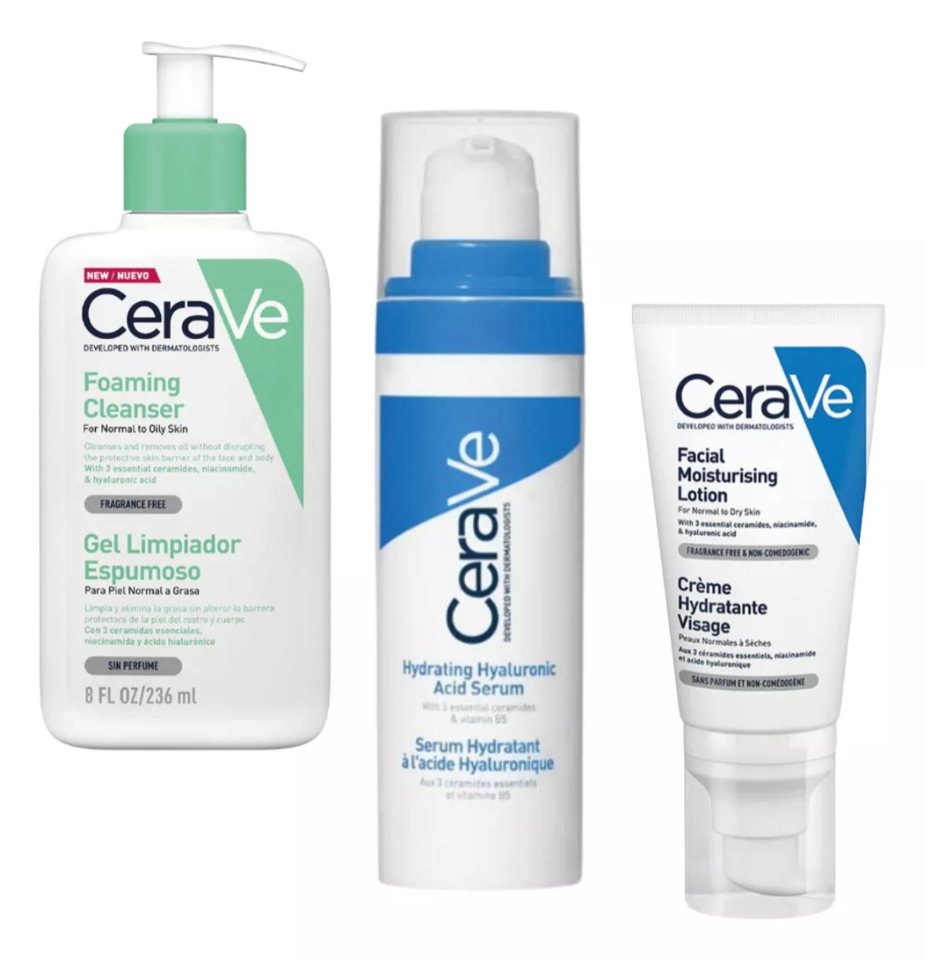 Foto 2 pulgar | Kit Rutina Skincare Diaria Cerave Limpiadora Hidratante Con Ácido Hialurónico Cerave 3 Piezas