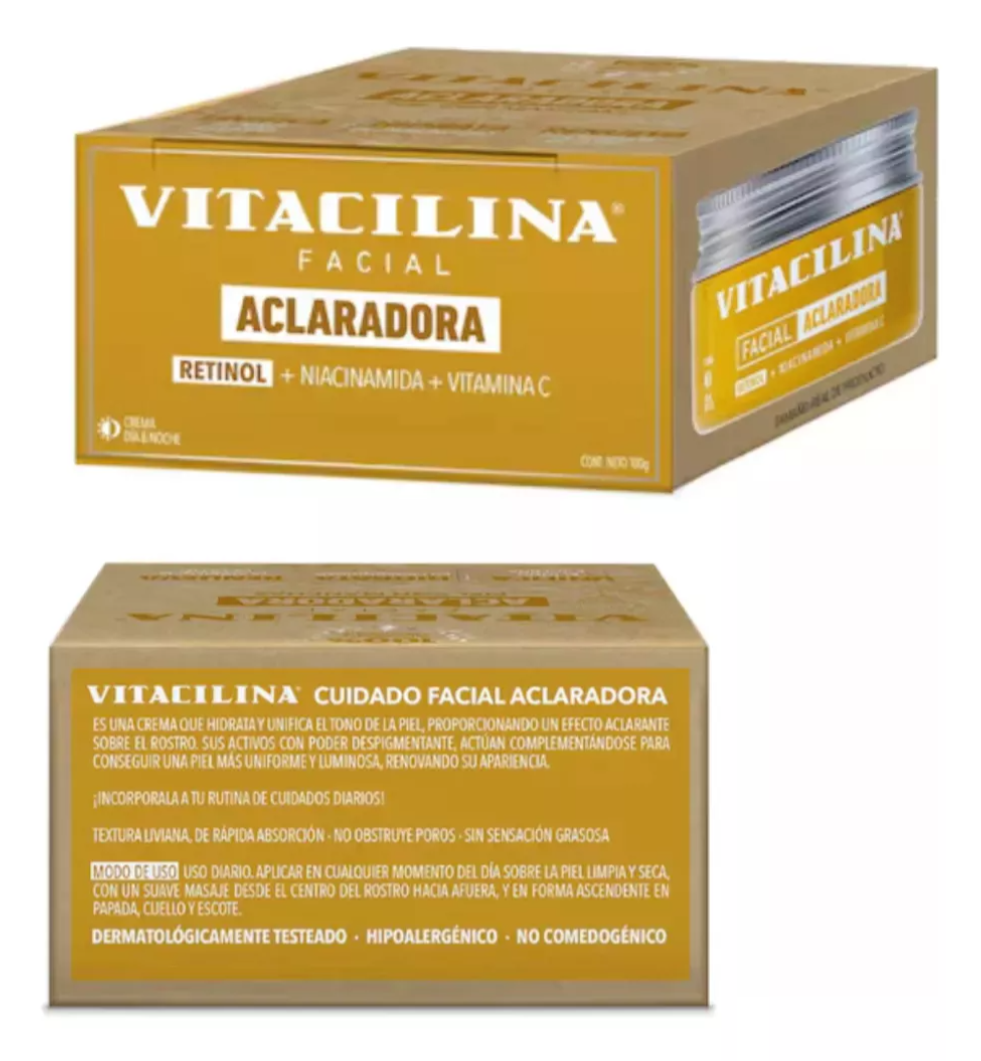 Foto 6 pulgar | Skincare Antiarrugas Aclarador Humectante Vitacilina 3 Piezas Con Colágeno, Retinol, Ácido Hialurónico Y Niacinamida