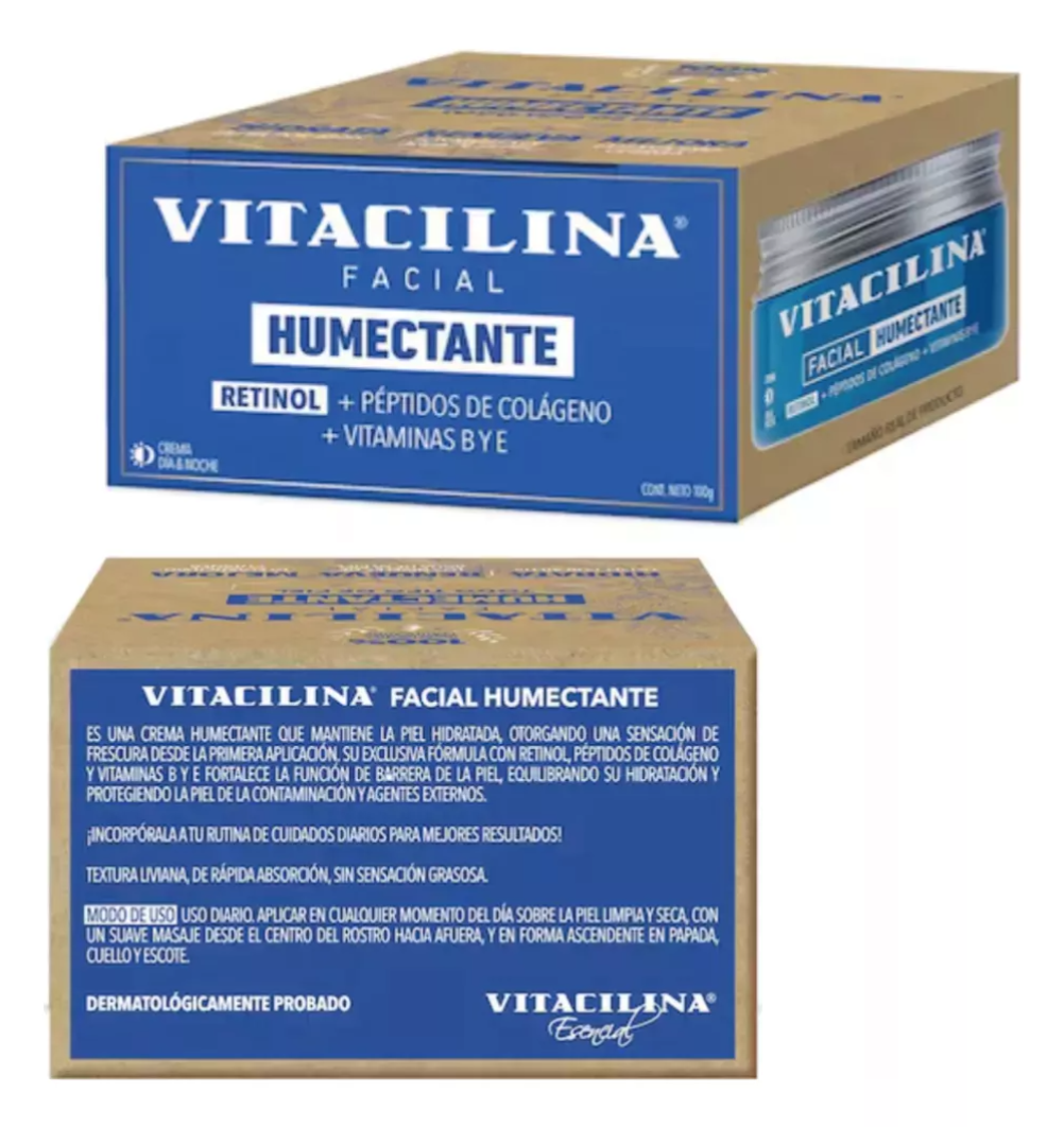 Foto 8 pulgar | Skincare Antiarrugas Aclarador Humectante Vitacilina 3 Piezas Con Colágeno, Retinol, Ácido Hialurónico Y Niacinamida