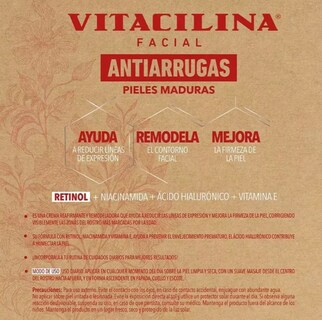 Foto 5 | 2 Pack Crema Facial Anti-arrugas Y Edad Con Retinol, Niacinamida, Ácido Hialurónico Y Vitamina E Vitacilina