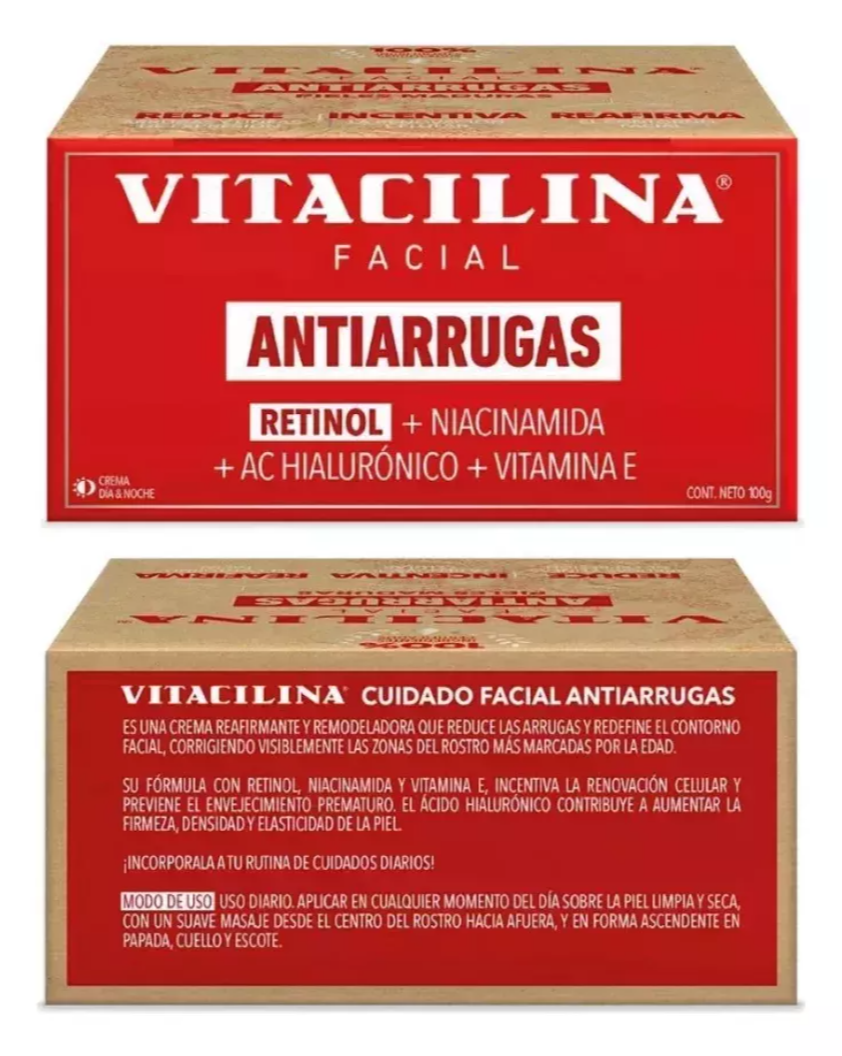 Foto 3 pulgar | Kit Skincare Facial Anti-arrugas Vitacilina + Ácido Hialurónico: Con Retinol Niacinamida Y Vitamina E