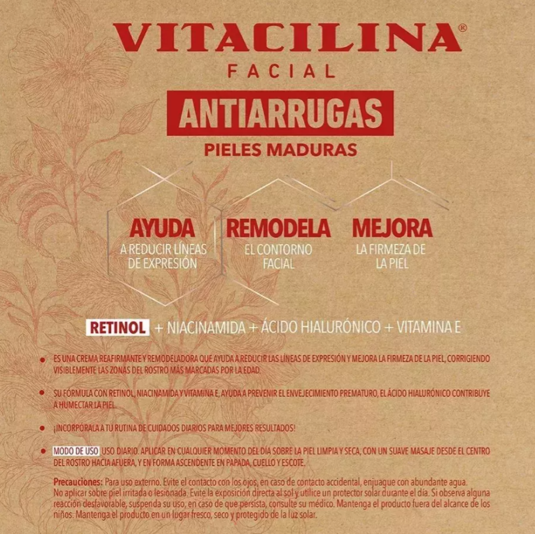 Foto 4 pulgar | Kit Skincare Facial Anti-arrugas Vitacilina + Ácido Hialurónico: Con Retinol Niacinamida Y Vitamina E