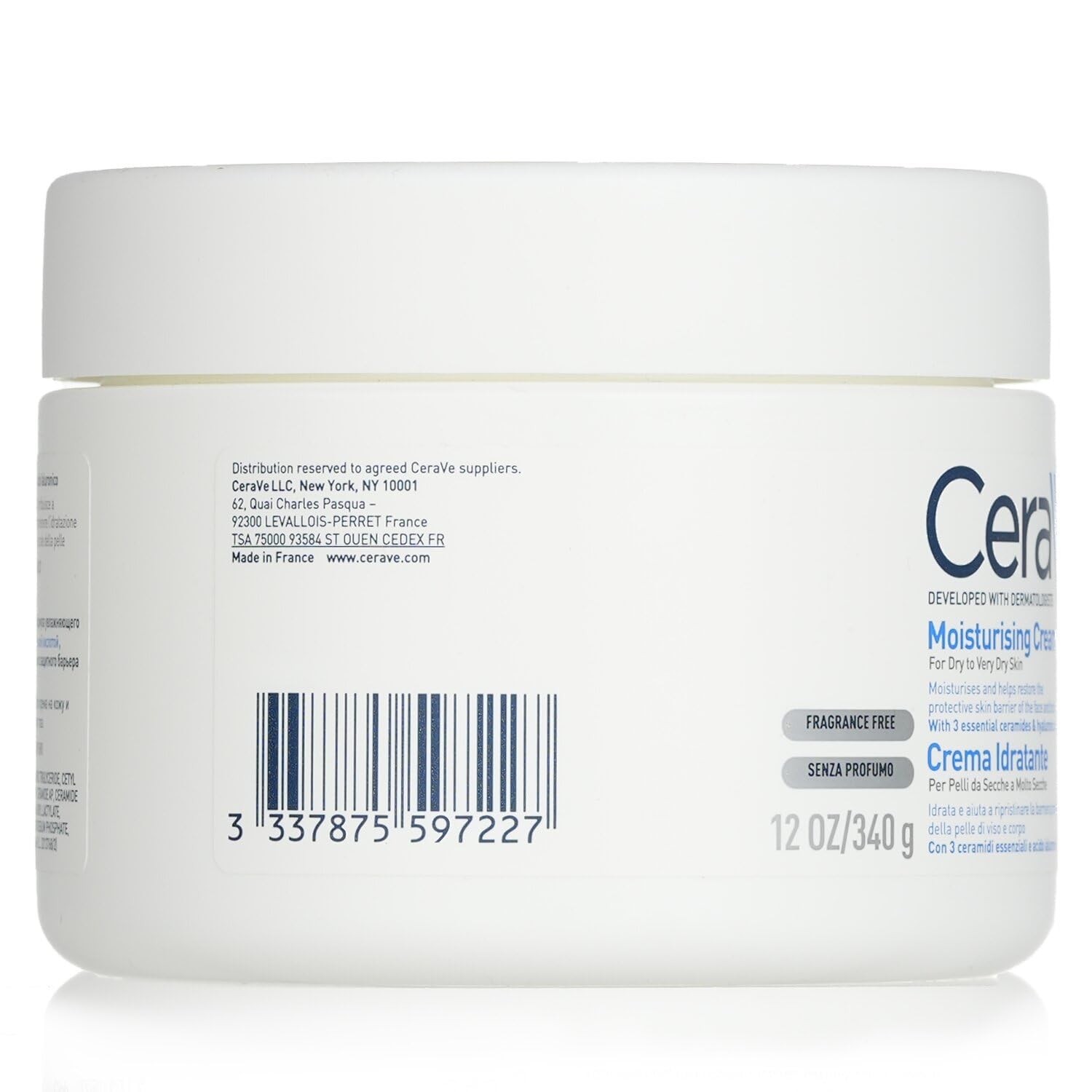 Foto 3 pulgar | Crema Hidratante Cerave 340 G/340 Ml Para Piel Seca - Venta Internacional.