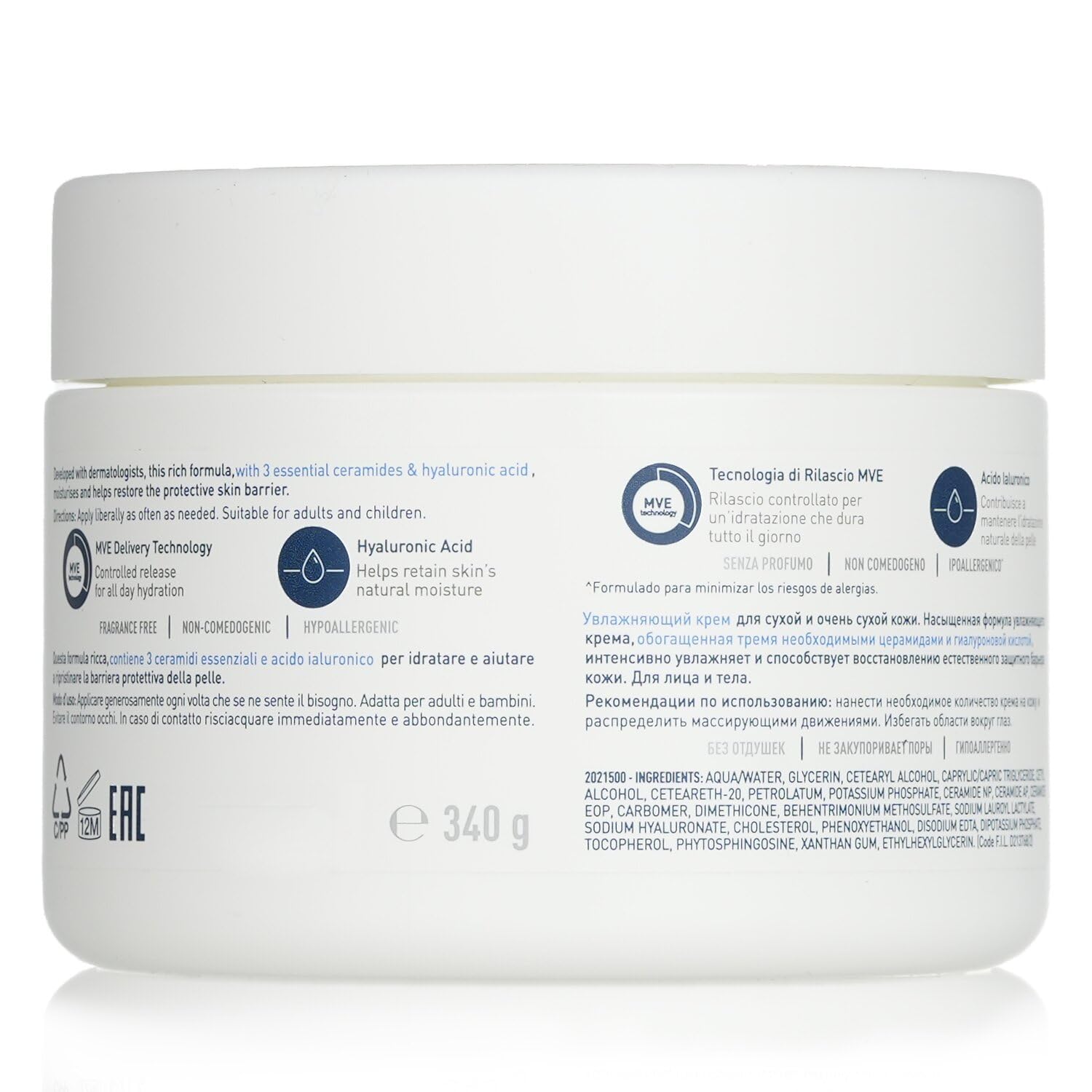 Foto 4 pulgar | Crema Hidratante Cerave 340 G/340 Ml Para Piel Seca - Venta Internacional.
