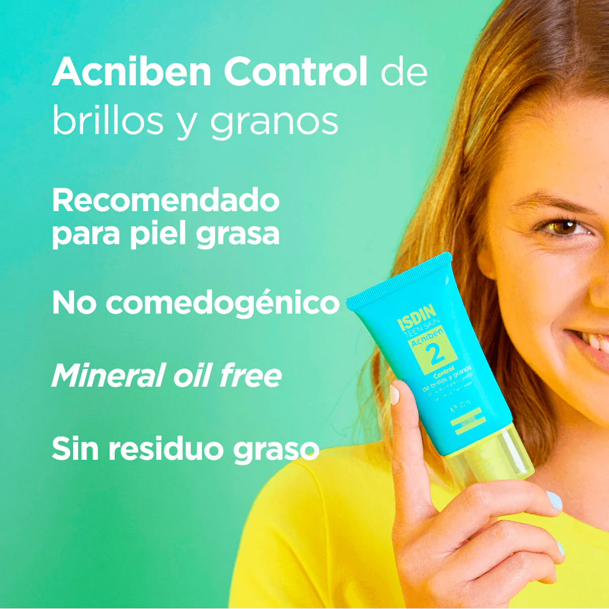 Foto 3 pulgar | Isdin Acniben Gel Crema Facial Control Brillos Y Granos 40ml