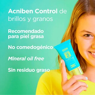 Foto 2 | Isdin Acniben Gel Crema Facial Control Brillos Y Granos 40ml