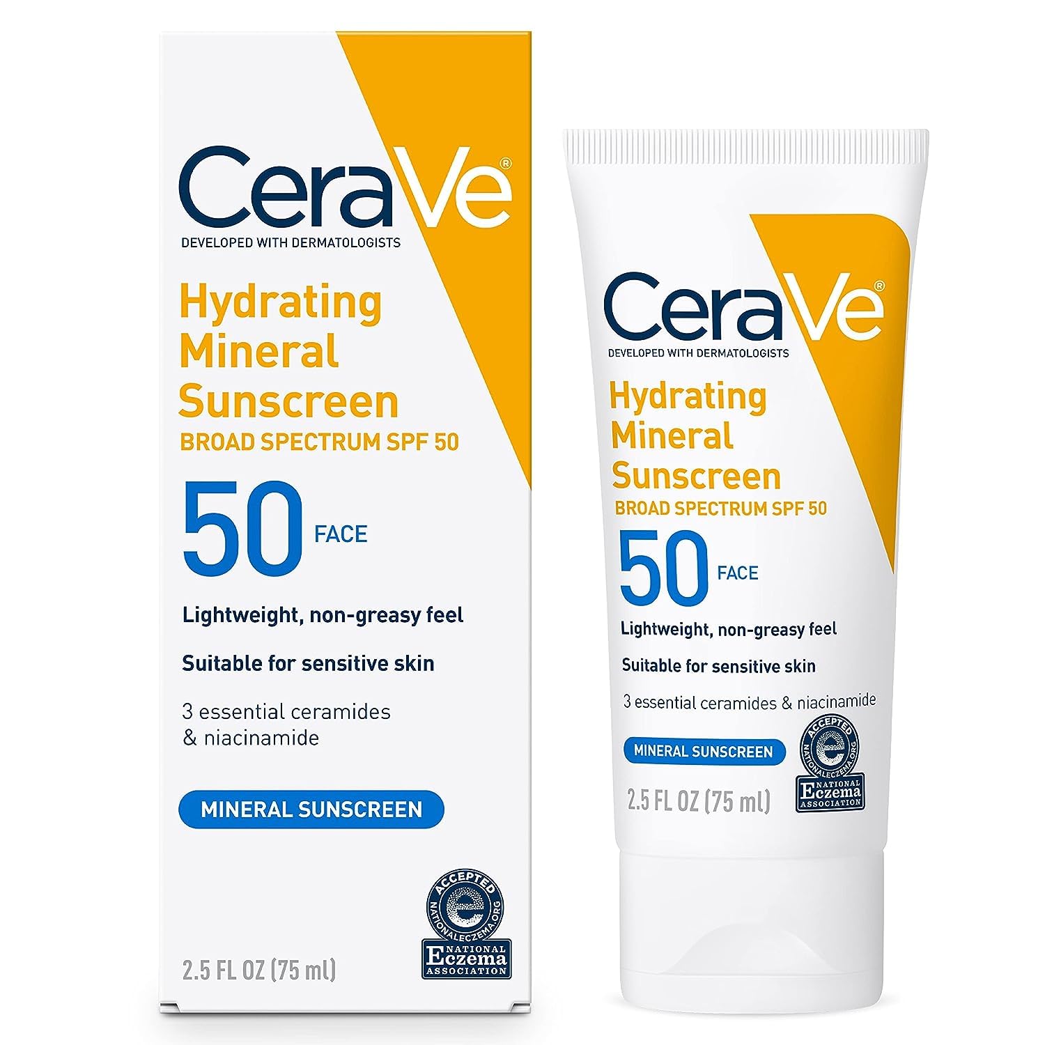 Foto 2 pulgar | Protector Solar Cerave 100% Mineral Spf 50 Para Rostro Sensible De 75 Ml - Venta Internacional.