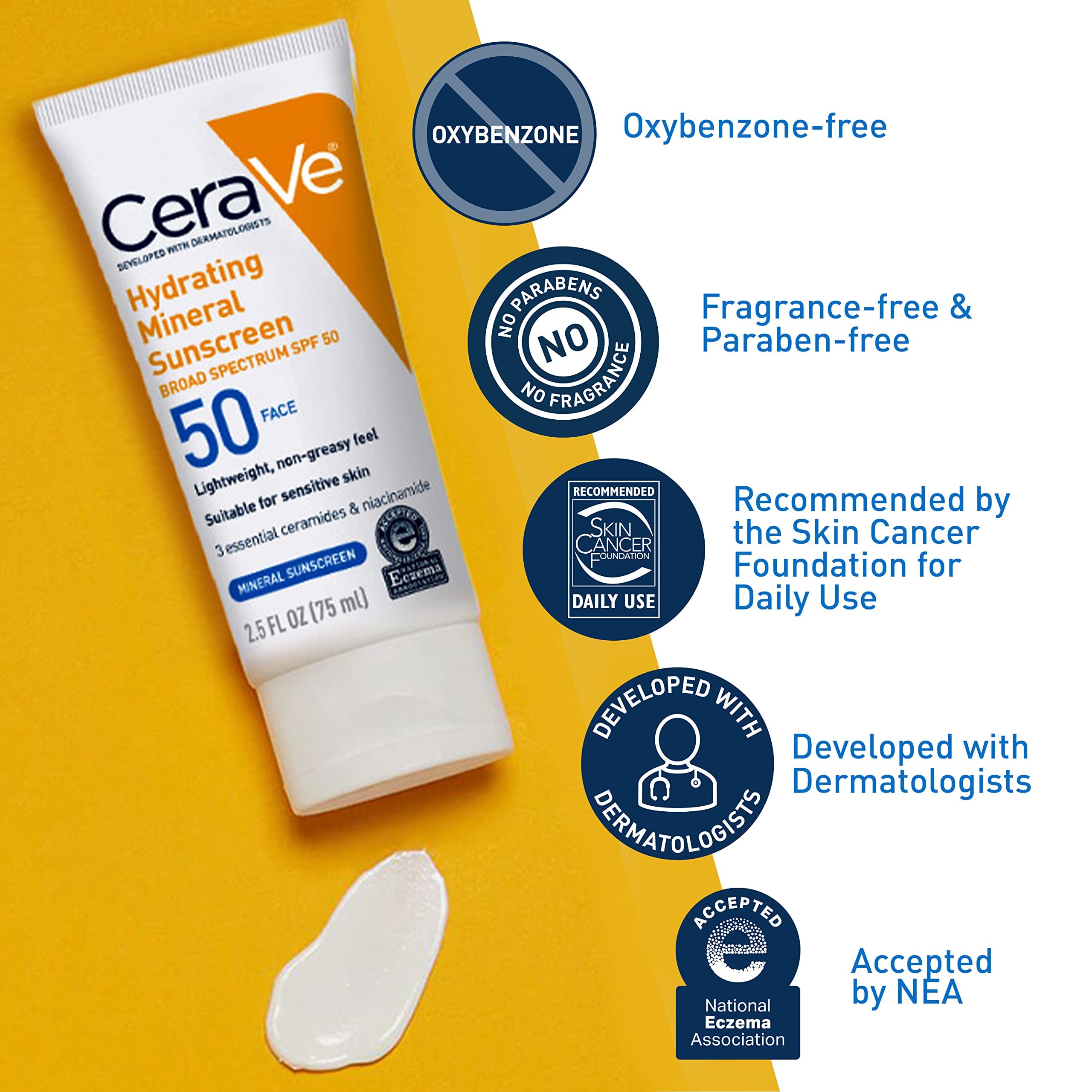 Foto 4 pulgar | Protector Solar Cerave 100% Mineral Spf 50 Para Rostro Sensible De 75 Ml - Venta Internacional.