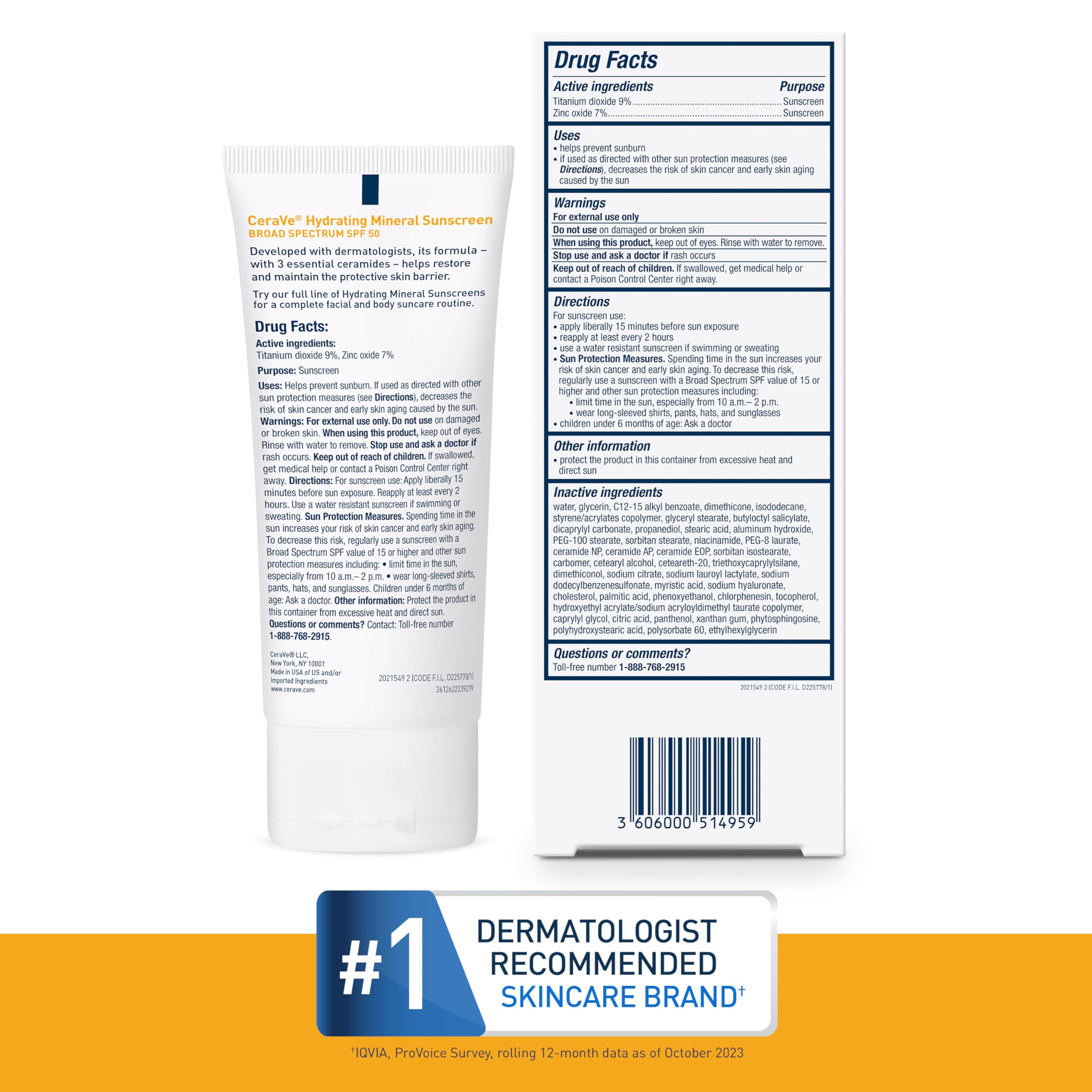 Foto 7 pulgar | Protector Solar Cerave 100% Mineral Spf 50 Para Rostro Sensible De 75 Ml - Venta Internacional.