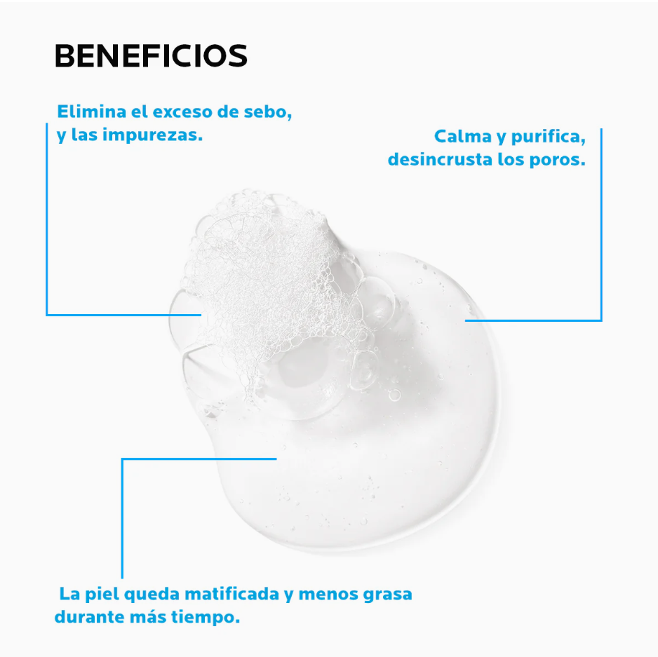 Foto 3 pulgar | La Roche Posay Effaclar Crema Limpiadora Facial Espumosa Piel Grasa Acné Poros 125ml Oil Control