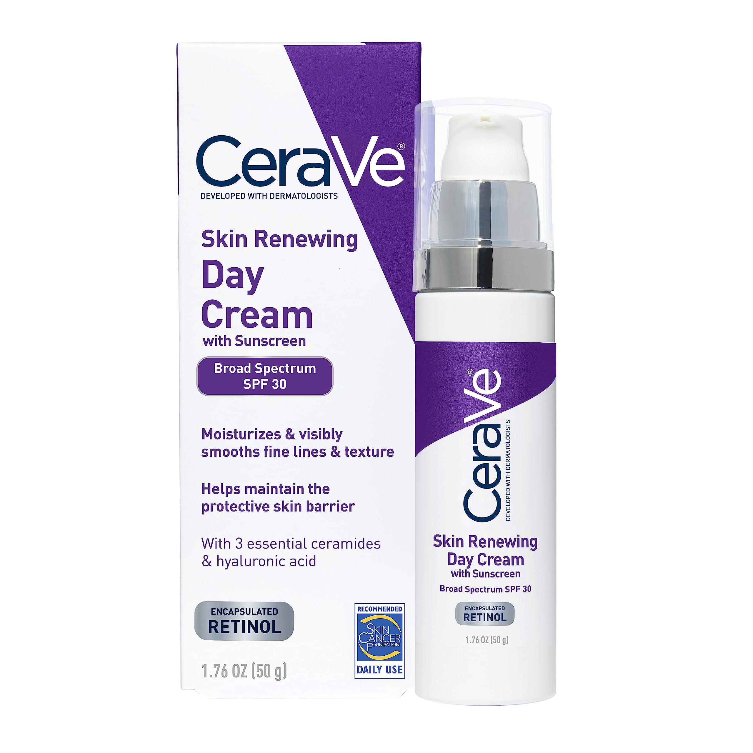 Crema Facial Cerave Antiedad Spf 30 Retinol Ácido Hialurónico - Venta Internacional.