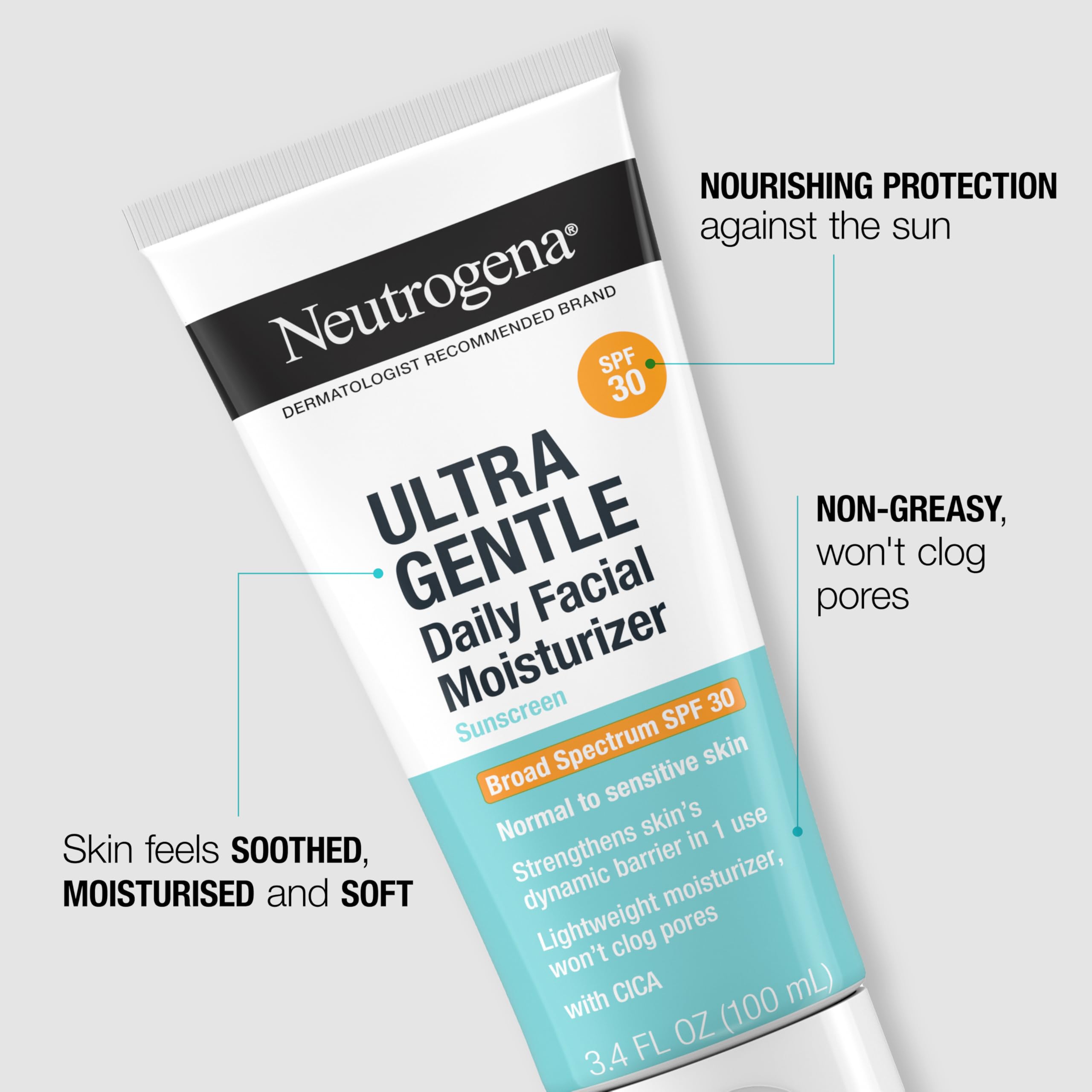 Foto 6 pulgar | Crema Hidratante Neutrogena Ultra Gentle Spf 30, 100 Ml, Sin Fragancia - Venta Internacional.