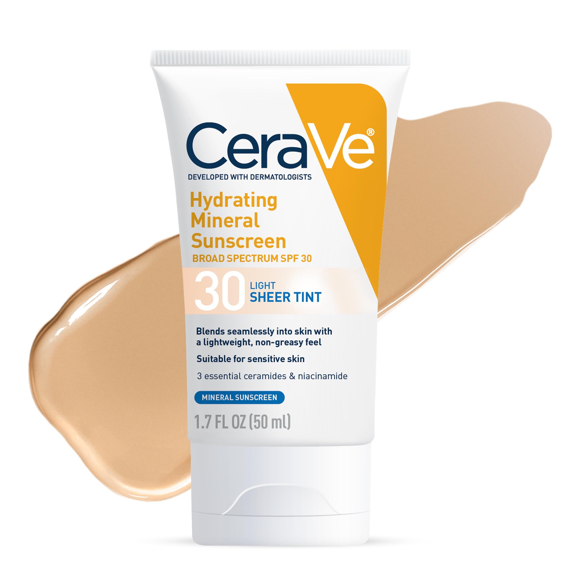 Protector Solar Mineral Cerave, Hidratante, Spf 30, Tinte Transparente, 50 Ml - Venta Internacional.