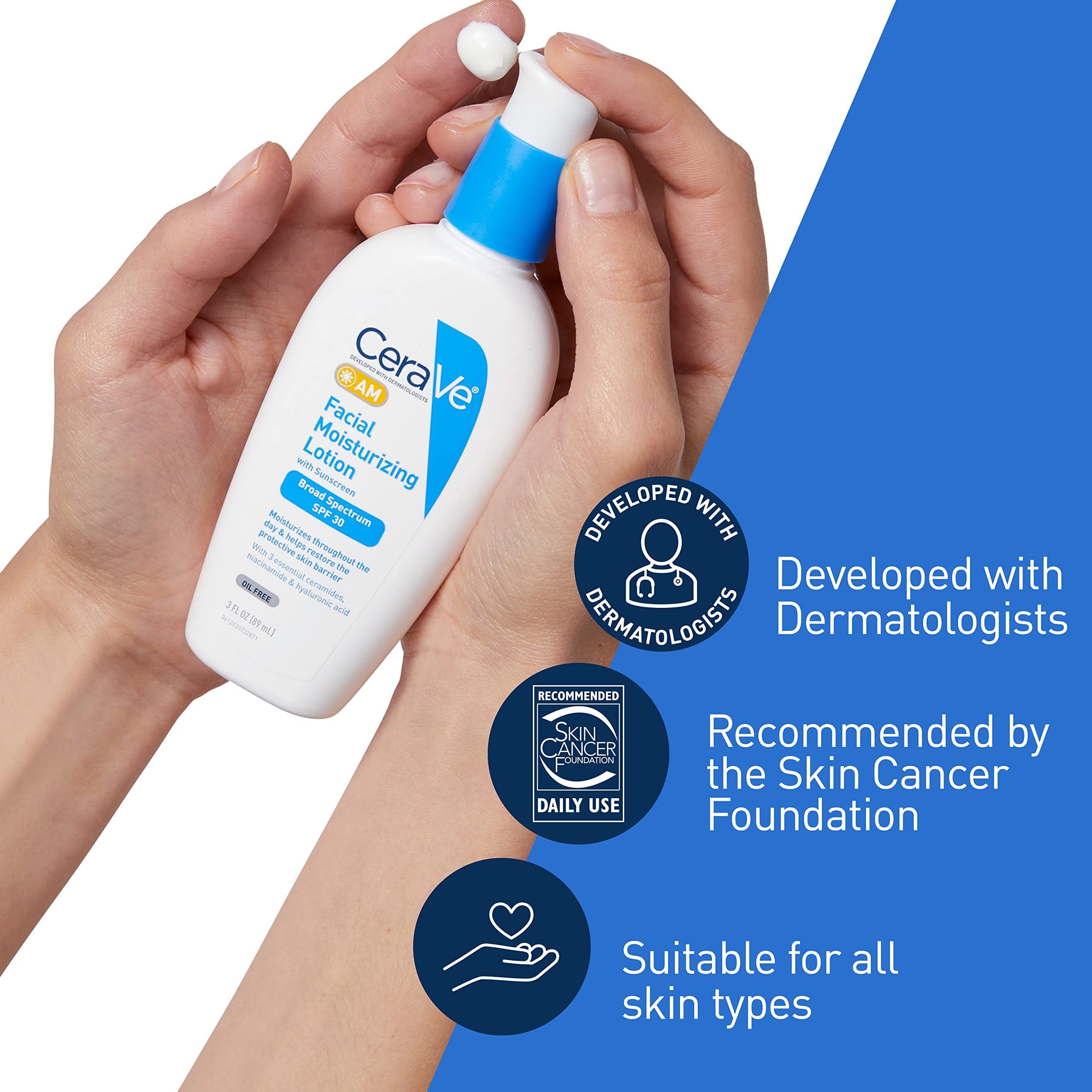 Foto 5 pulgar | Loción Hidratante Cerave Am Spf 30 90 Ml Con Ácido Hialurónico - Venta Internacional.