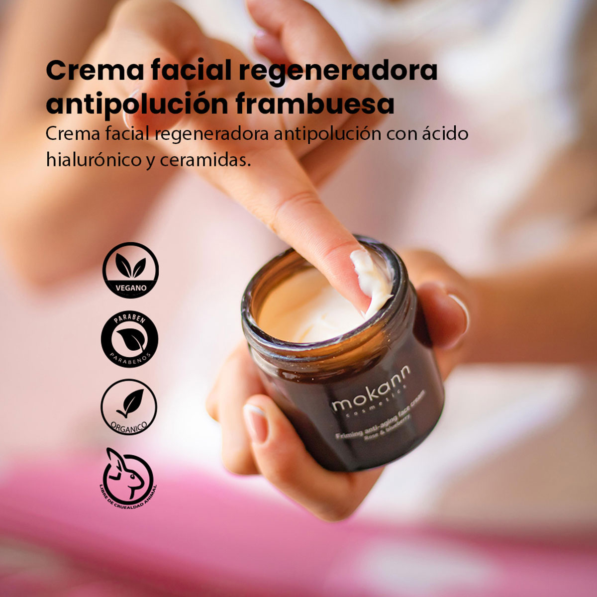 Foto 5 pulgar | Crema Facial Antiedad Mokann Rosa Arándano Reafirmante 60ml