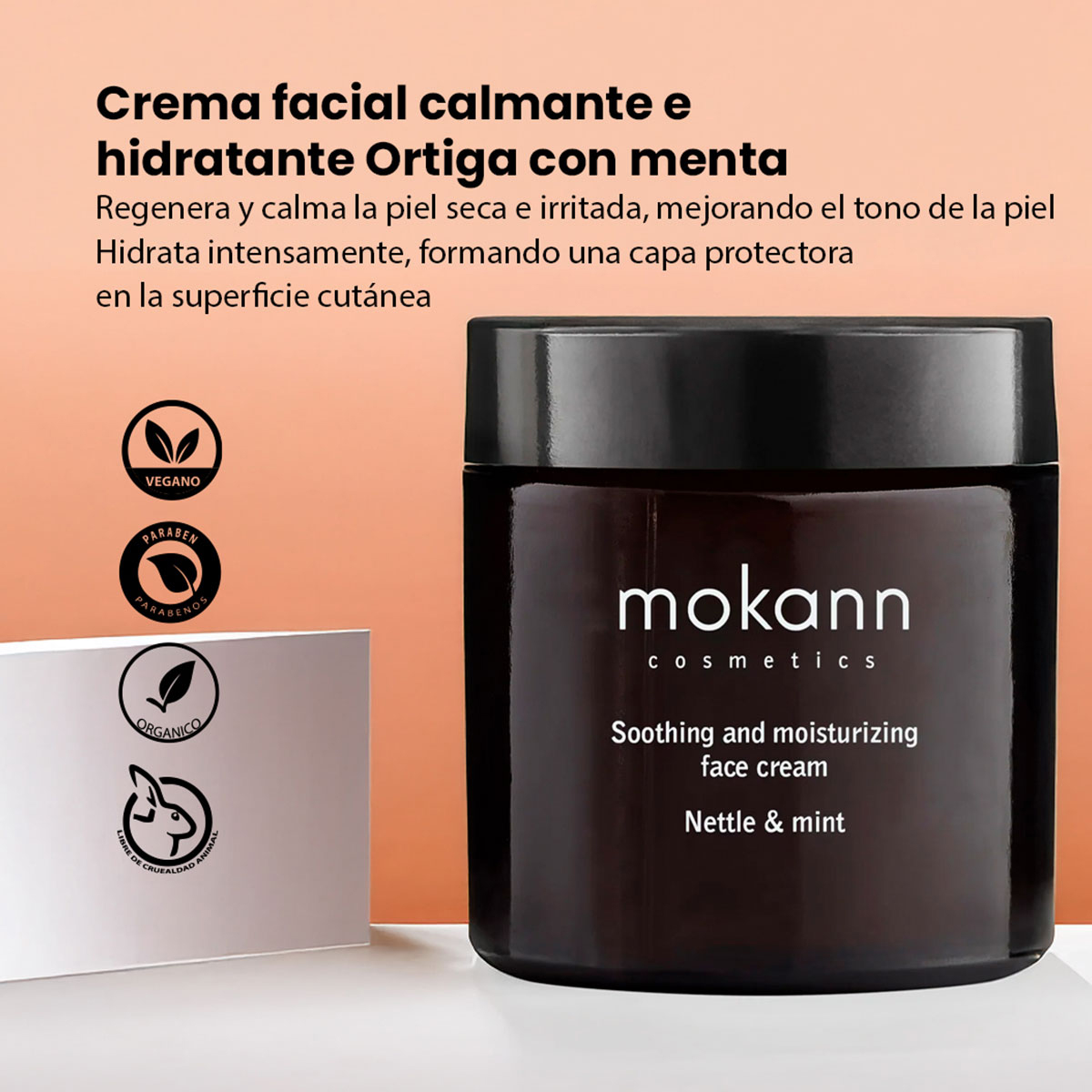 Foto 3 pulgar | Crema Facial Mokann Ortiga Menta Hidratante Piel Sensib 60ml