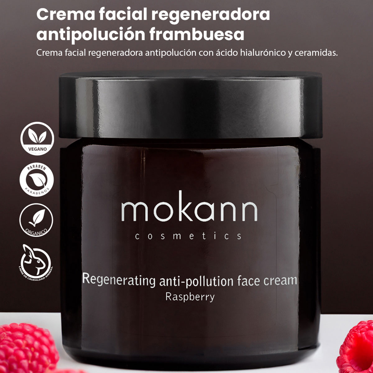 Foto 4 | Crema Facial Mokann Antipolución Frambuesa Piel Seca 60ml