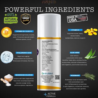 Foto 2 | Crema Hidratante Anumed Vitamina D3 10.000 Ui con Magnesio - Venta Internacional