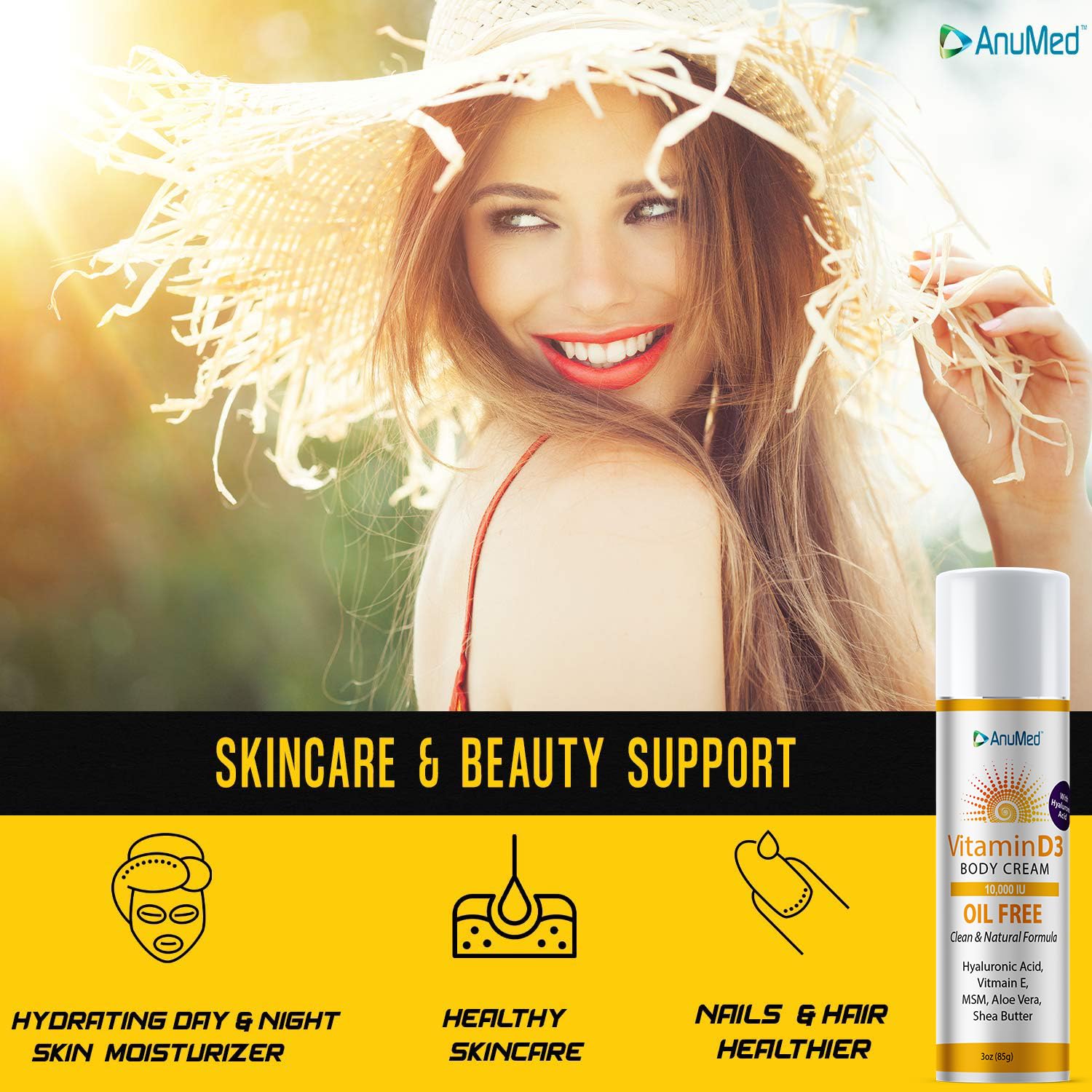 Foto 8 pulgar | Crema Hidratante Anumed Vitamina D3 10.000 Ui con Magnesio - Venta Internacional