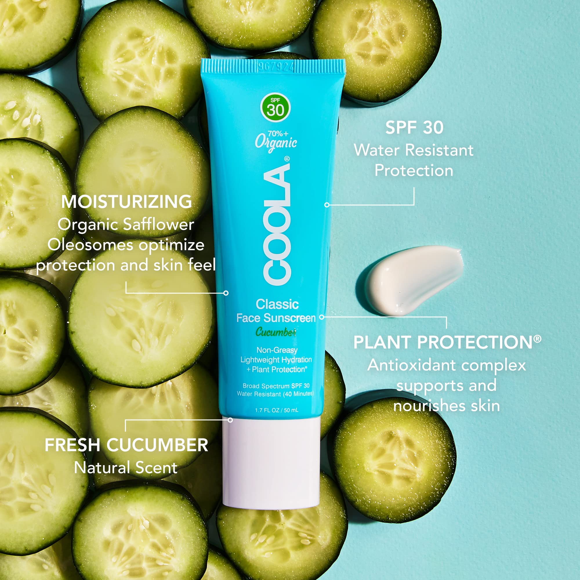 Foto 3 pulgar | Loción De Protección Solar Coola Organic Spf 30, 50 Ml, Pepino Vegano - Venta Internacional.