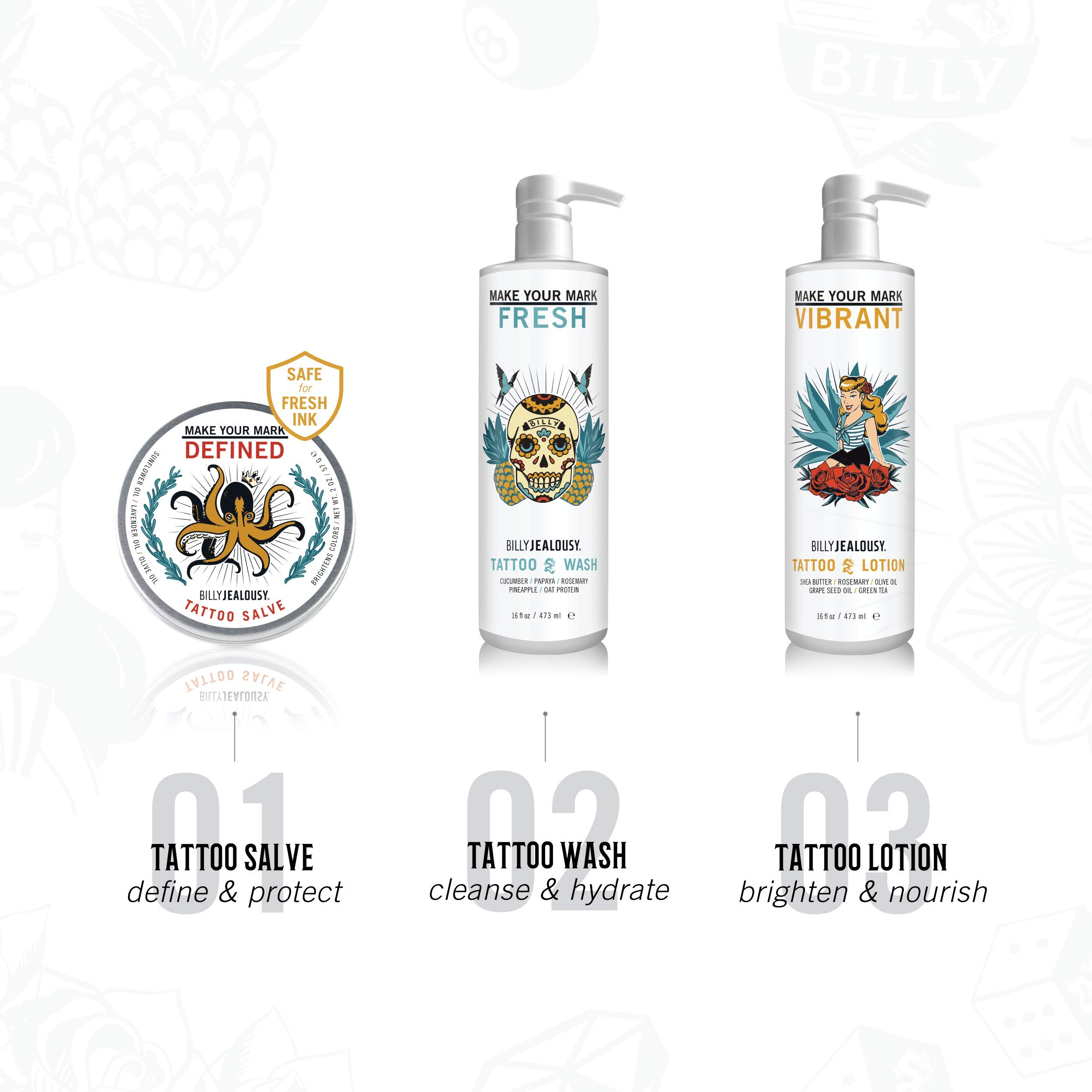 Foto 5 pulgar | Cuidado Posterior Para Tatuajes Billy Jealousy Make Your Mark, 60 Ml Con Vitamina E - Venta Internacional.