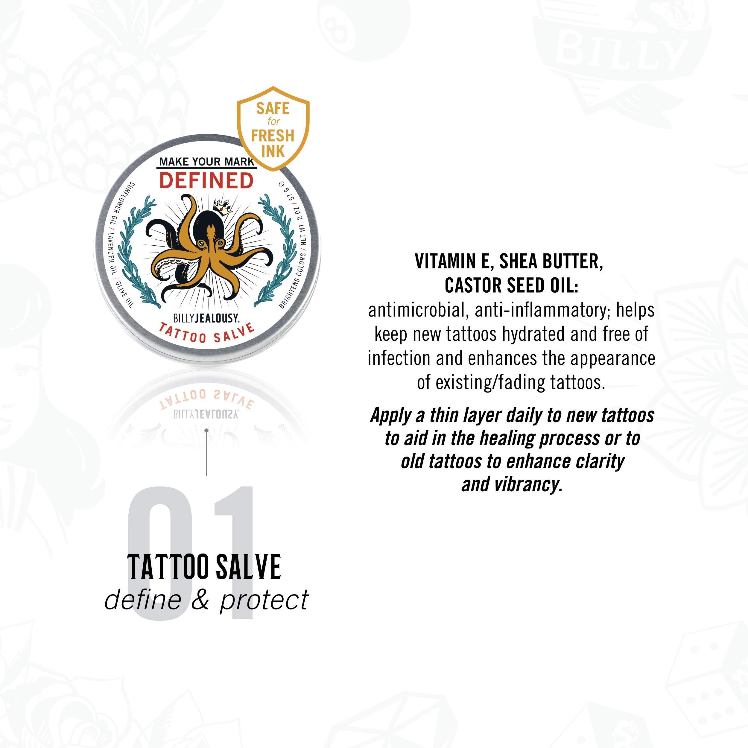 Foto 6 pulgar | Cuidado Posterior Para Tatuajes Billy Jealousy Make Your Mark, 60 Ml Con Vitamina E - Venta Internacional.