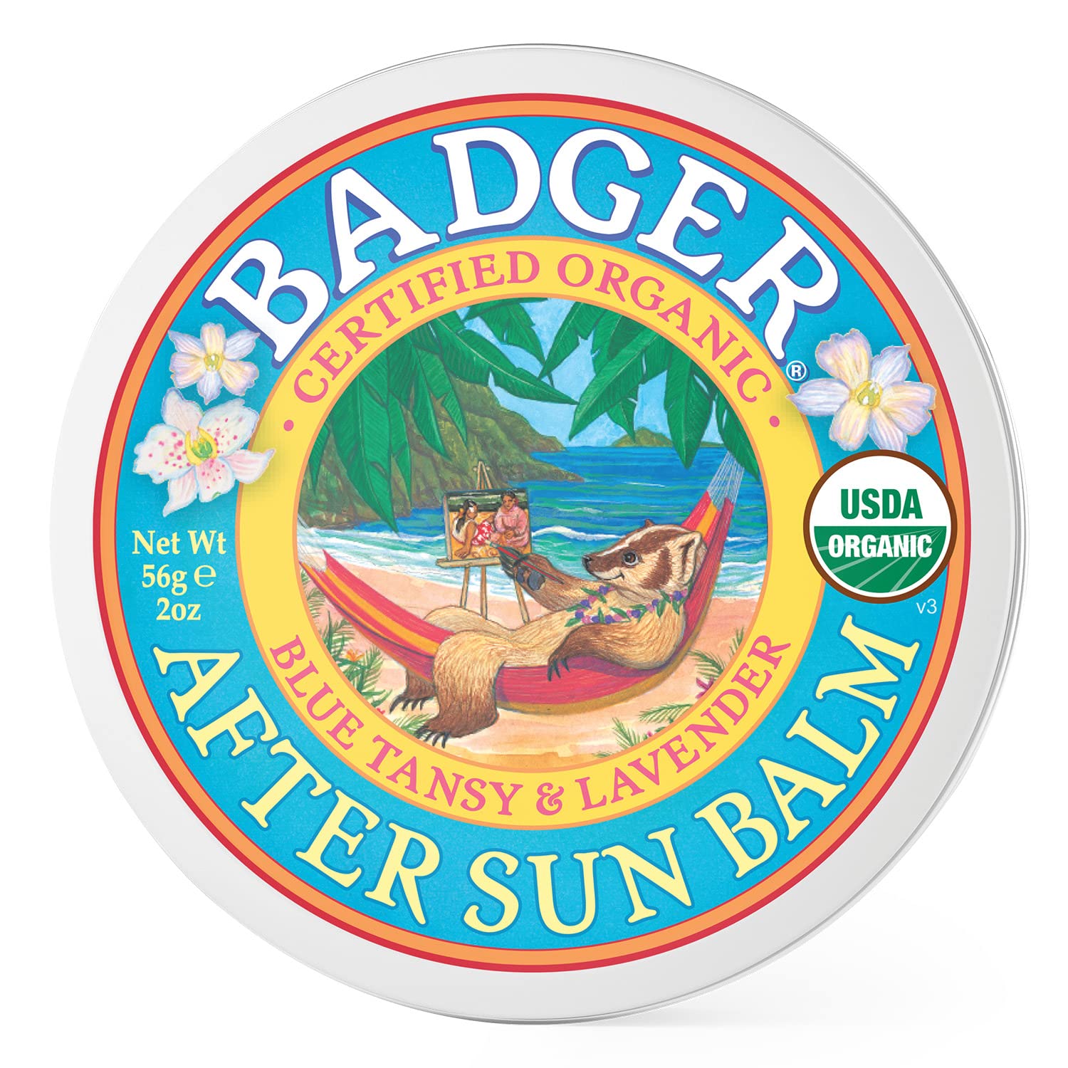 Bálsamo Para Después Del Sol Badger Blue Tansy & Lavender, 60 Ml, Orgánico - Venta Internacional.
