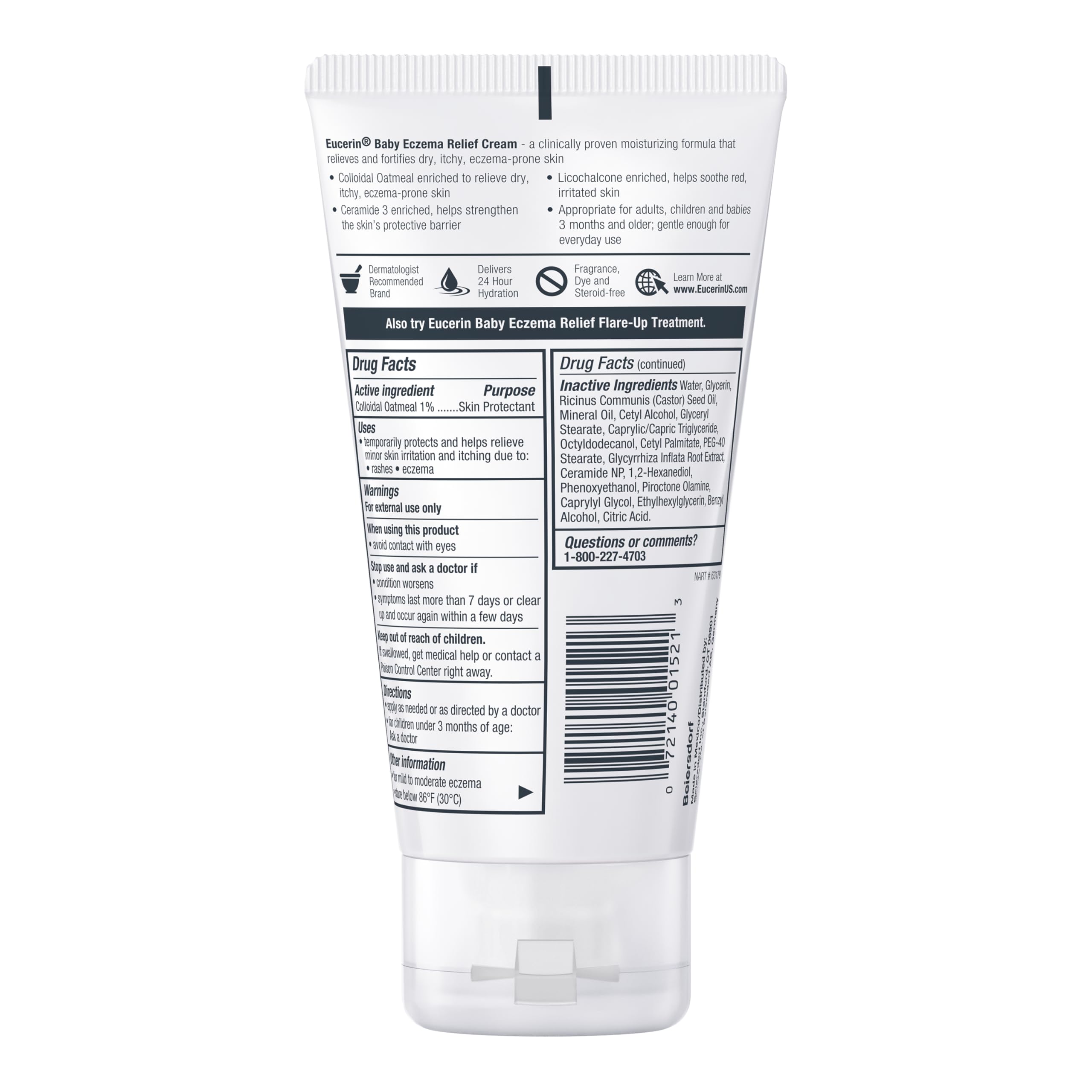 Foto 3 pulgar | Crema Corporal Eucerin Baby Eczema Relief 150 Ml Durante Más De 3 Meses - Venta Internacional.